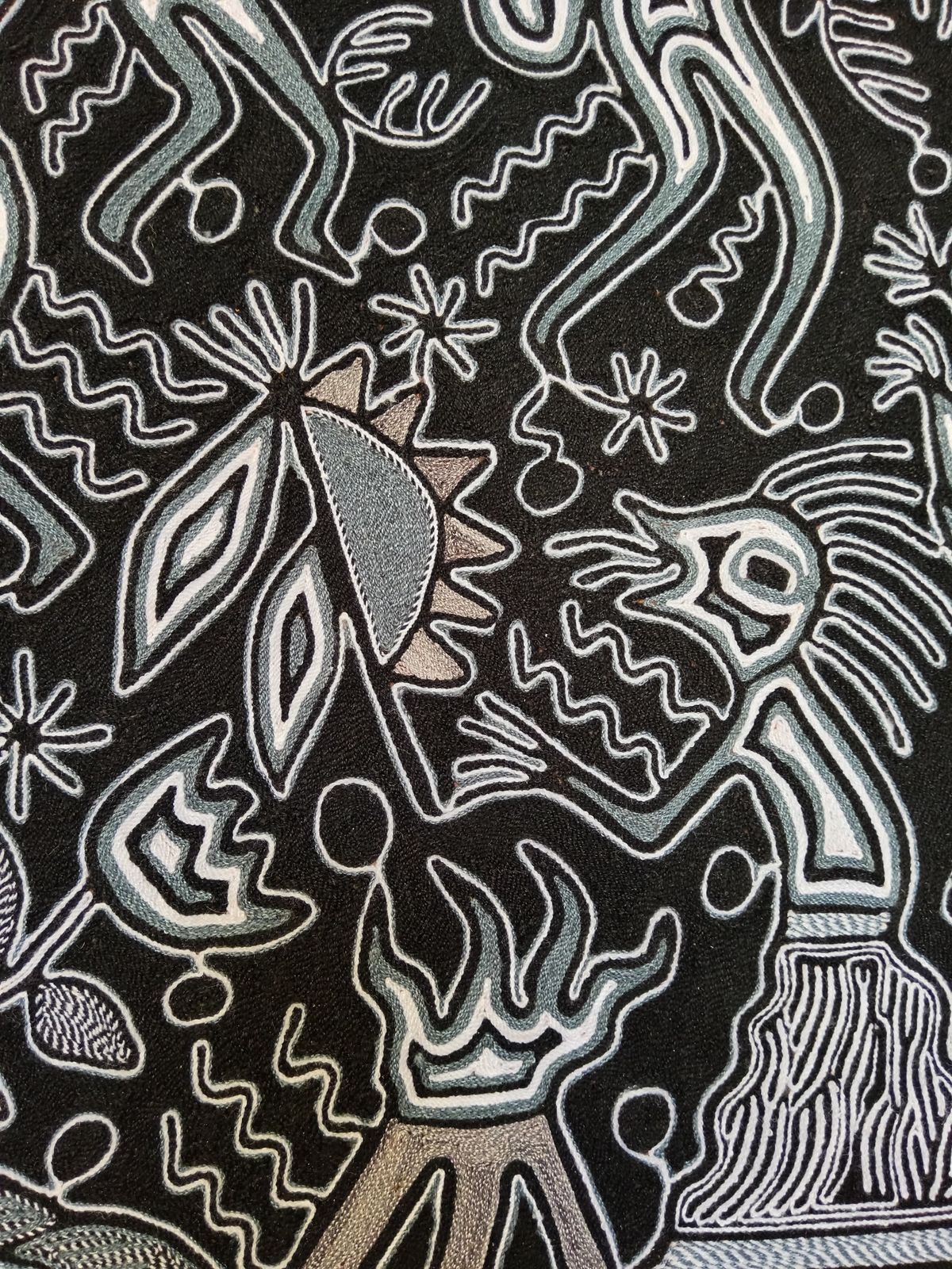 Mexican Folk Art Huichol Yarn Painting by Cooperativa Zitacua PP7995