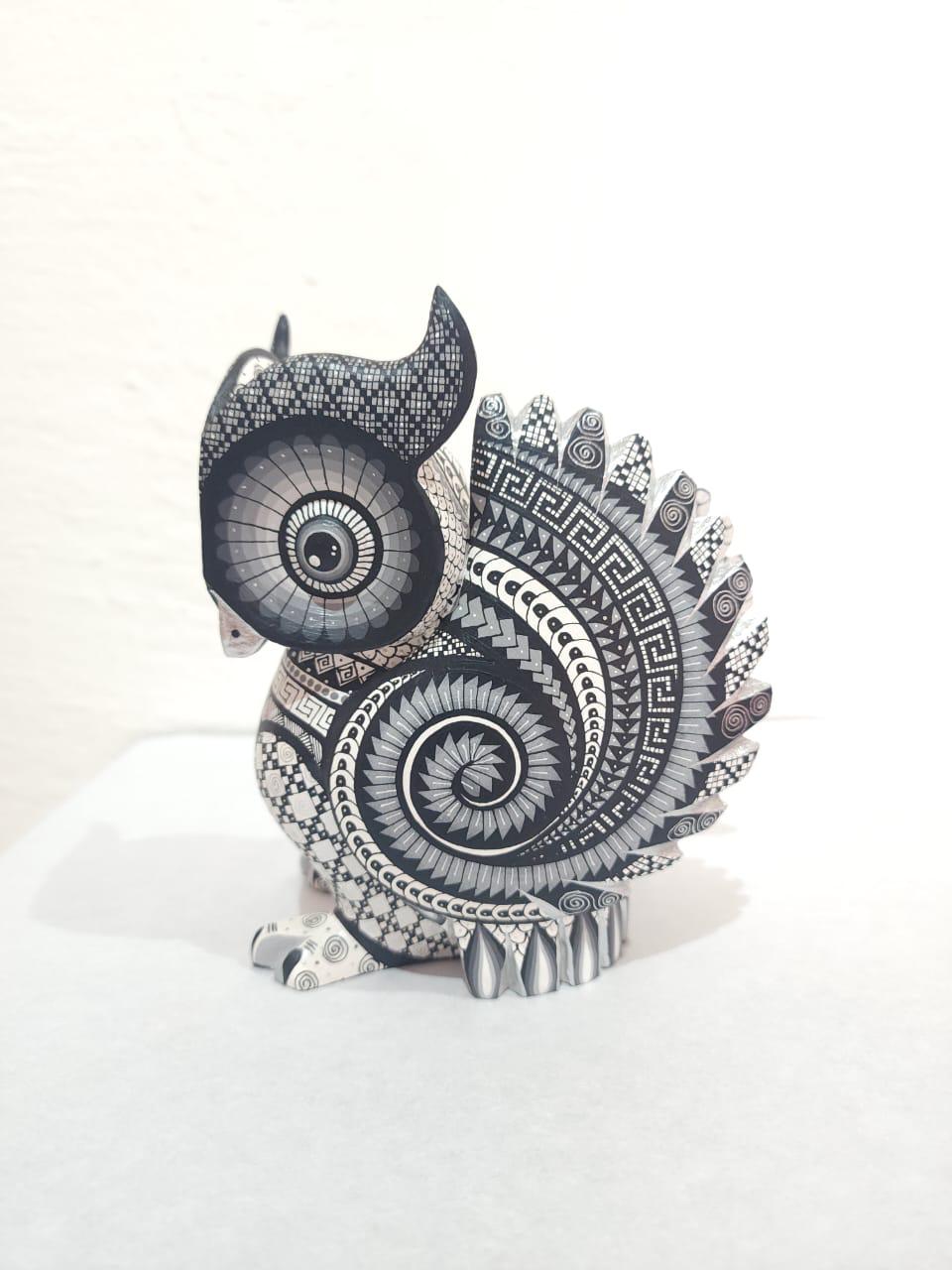 Mexican Folk Art Oaxacan Wood Carving Owl By Ivan Fuentes PP7998