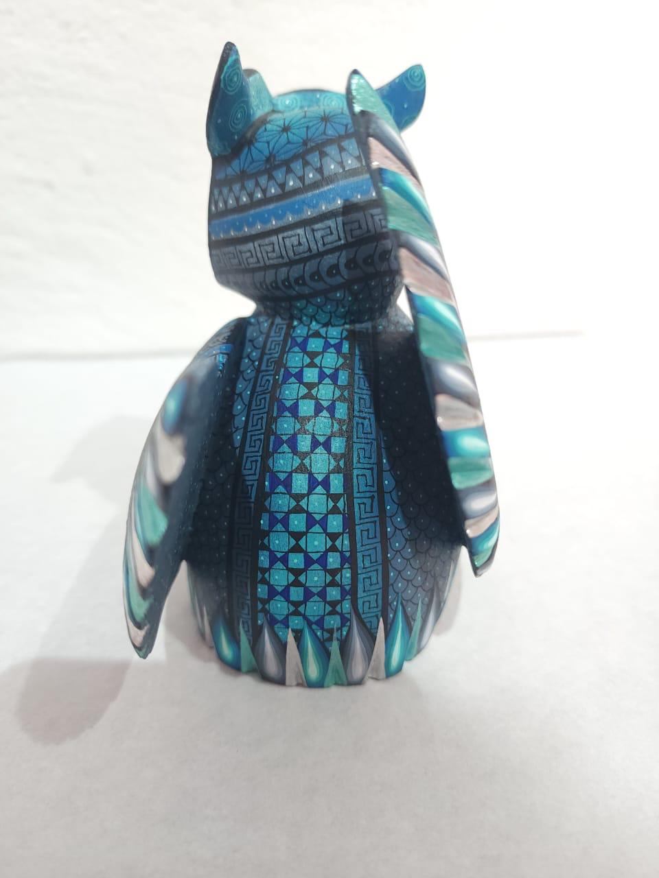 Mexican Folk Art Oaxacan Wood Carving Owl By Ivan Fuentes PP7999