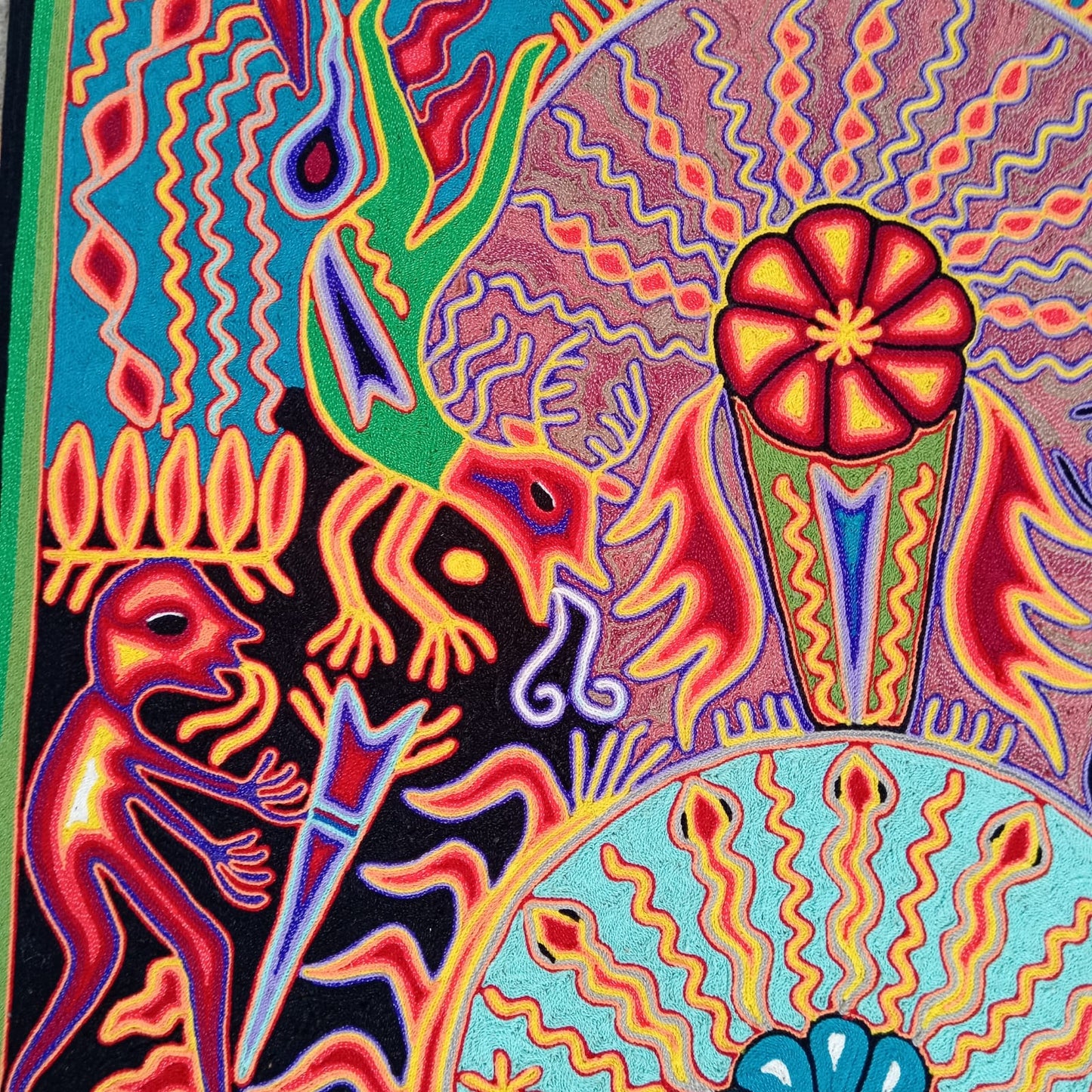 Huichol Yarn Painting Mexican Folk Art By Luciana Benitez PP8010