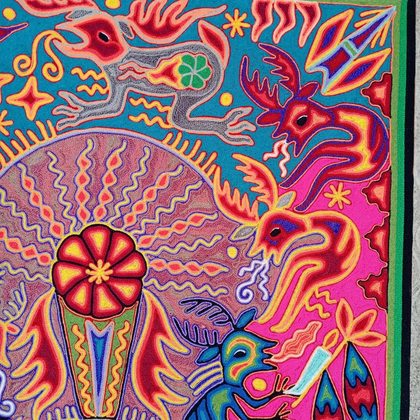 Huichol Yarn Painting Mexican Folk Art By Luciana Benitez PP8010