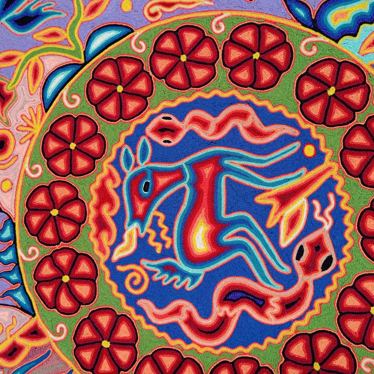 Huichol Yarn Painting Mexican Folk Art By Luciana Benitez PP8011