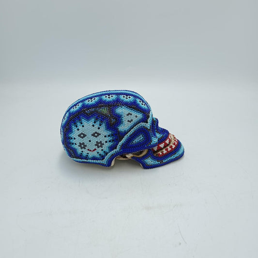 Huichol Hand Beaded Human Skull By Mayola Villa Lopez PP8116