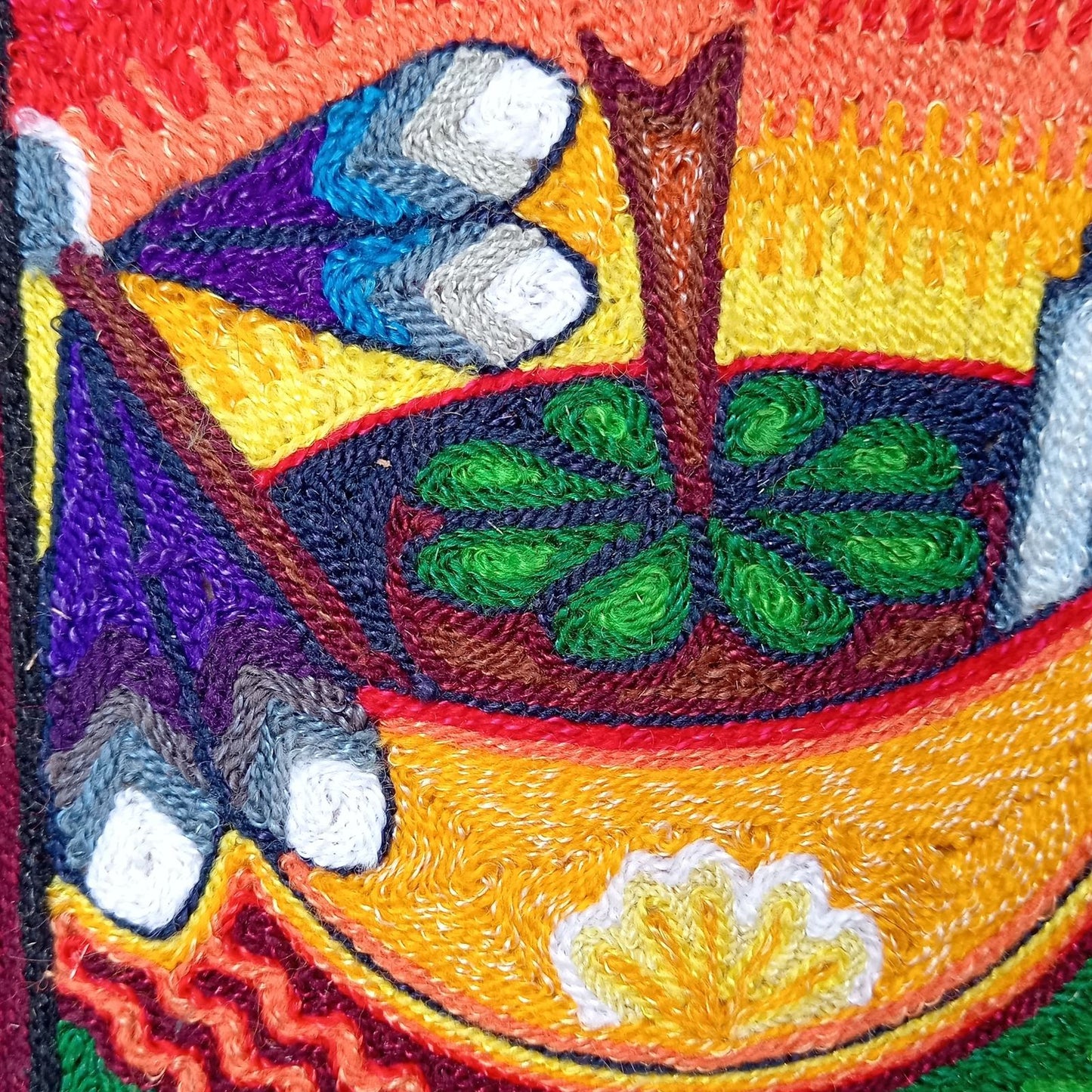 Huichol Mexican Folk Art Yarn Painting by Neikame PP8158