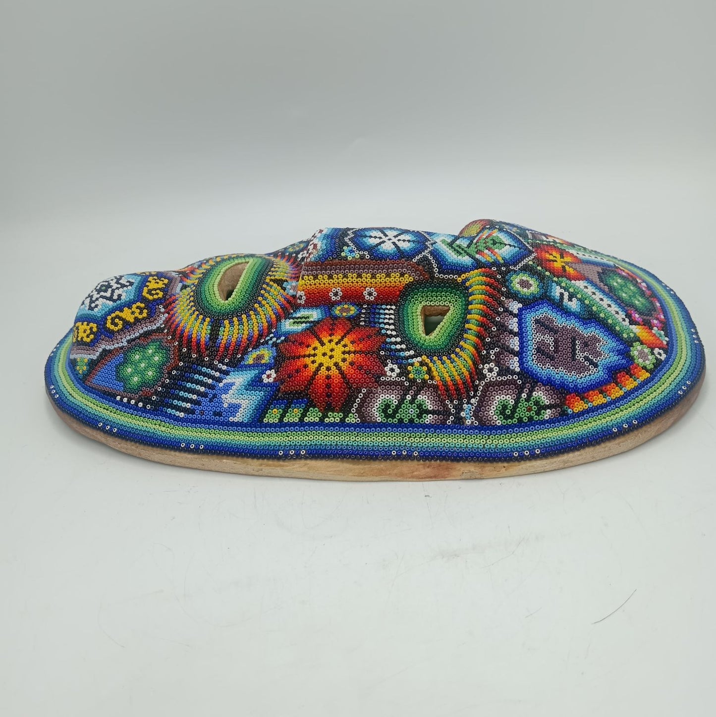 Mexican Folk Art Huichol Beaded Mask By Yolanda Villa Lopez PP8161