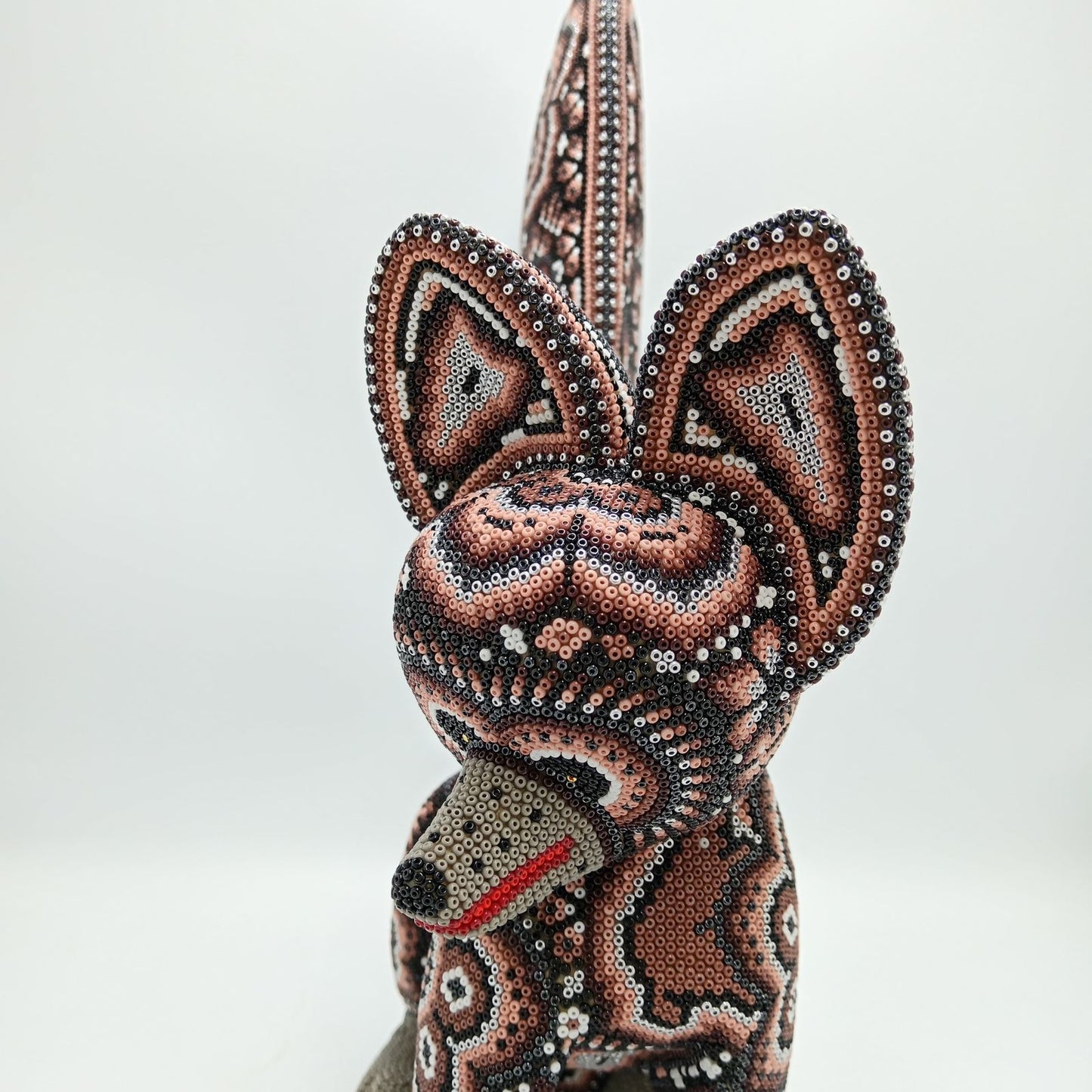 Mexican Huichol Hand Beaded Art, Fox By Isandro Villa Lopez PP8175