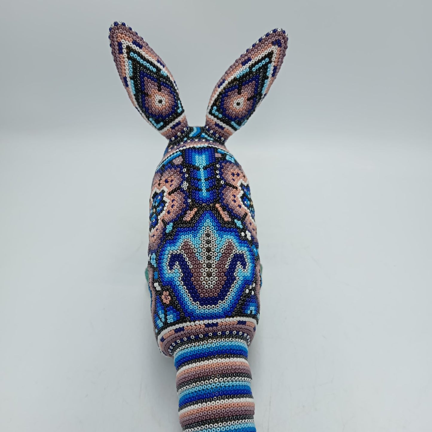 Mexican Huichol Hand Beaded Art, Armadillo By Isandro Villa Lopez PP8177