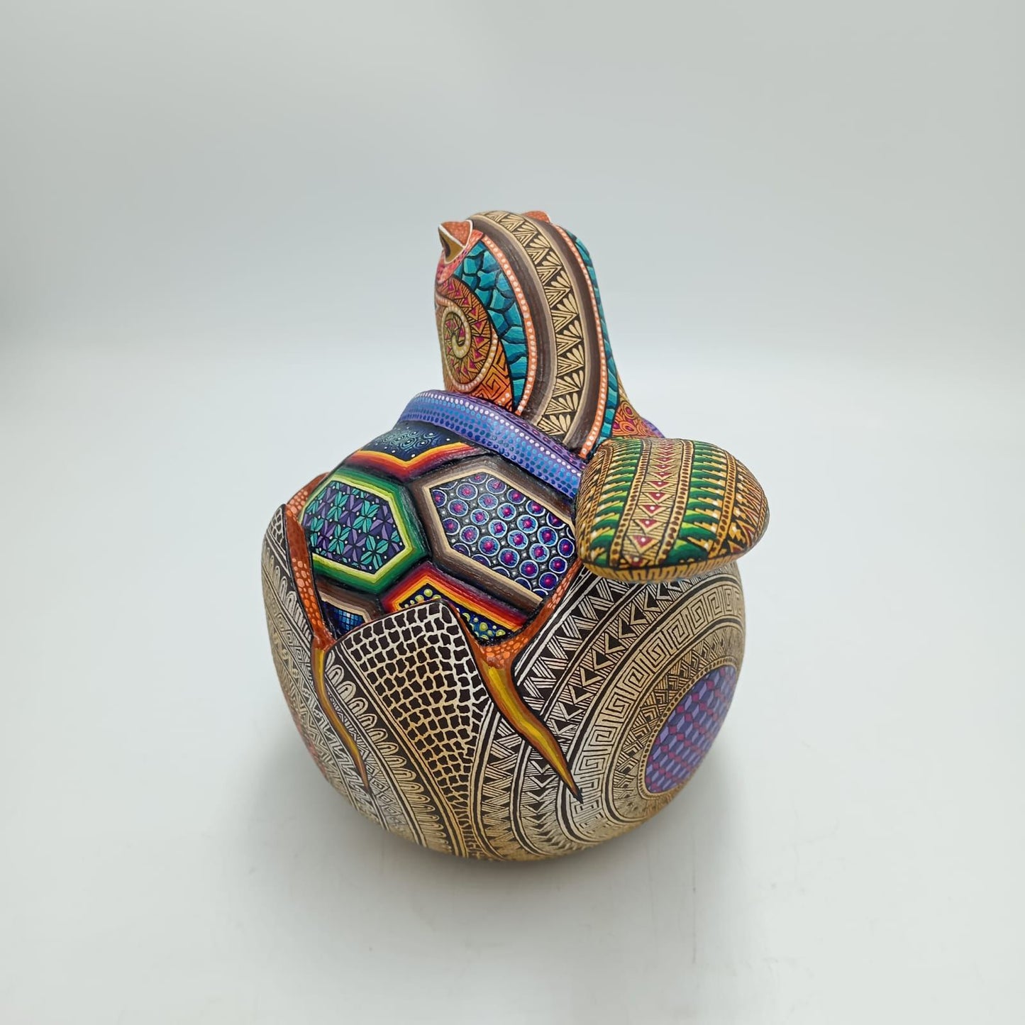 Oaxacan Wood Carving Turtle in Egg by Manuel Cruz Prudencio PP8189