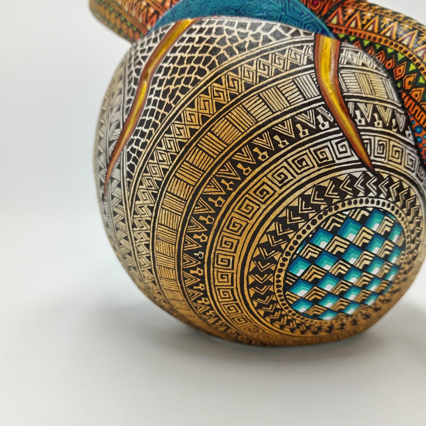 Oaxacan Wood Carving Turtle in Egg by Manuel Cruz Prudencio PP8189