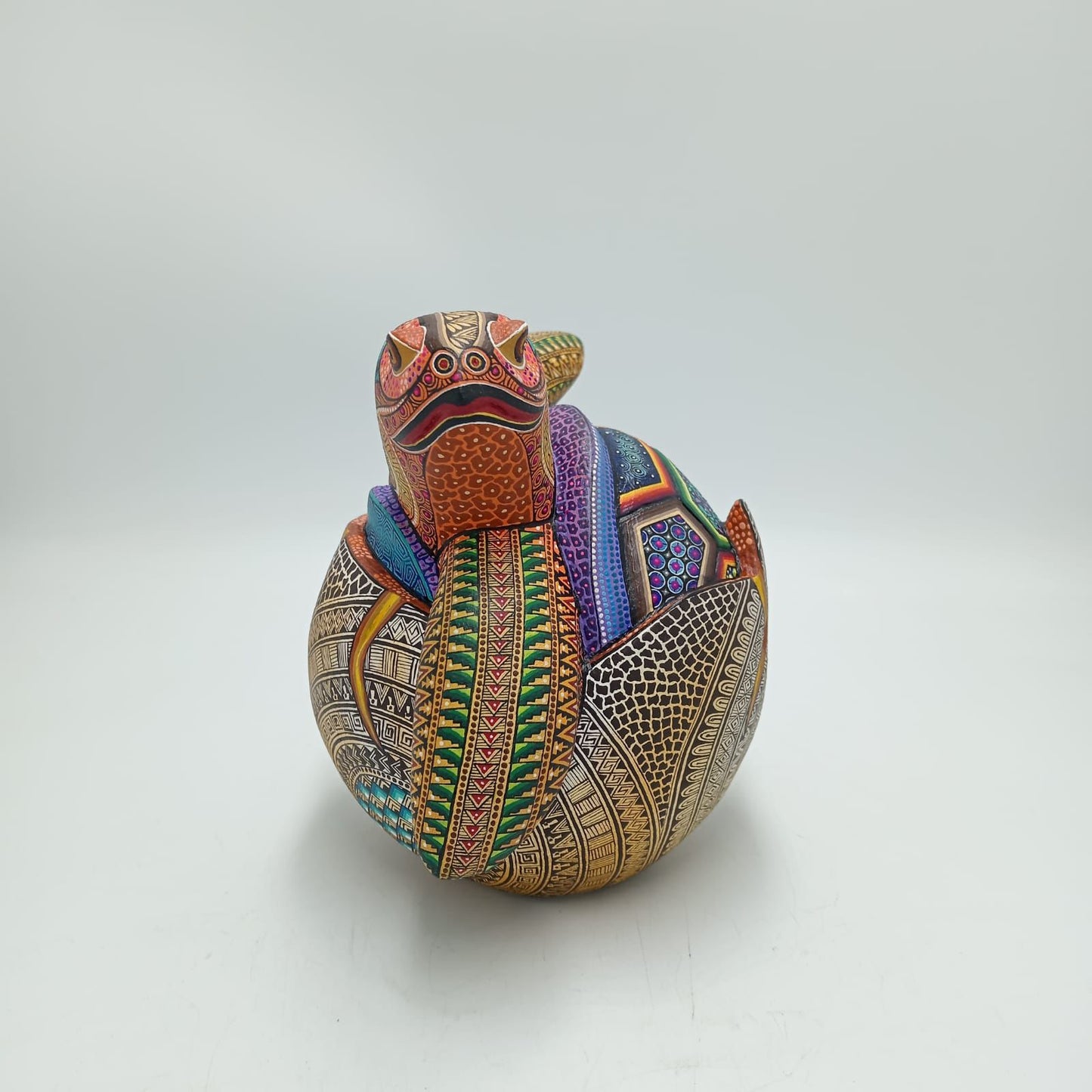 Oaxacan Wood Carving Turtle in Egg by Manuel Cruz Prudencio PP8189