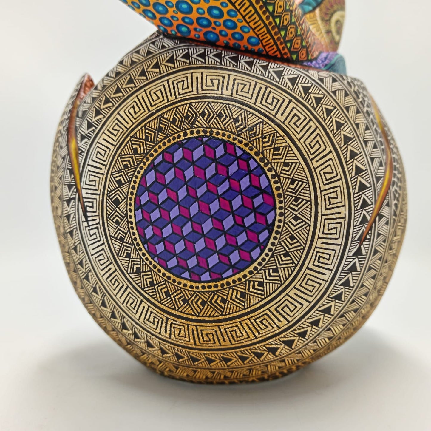Oaxacan Wood Carving Turtle in Egg by Manuel Cruz Prudencio PP8189
