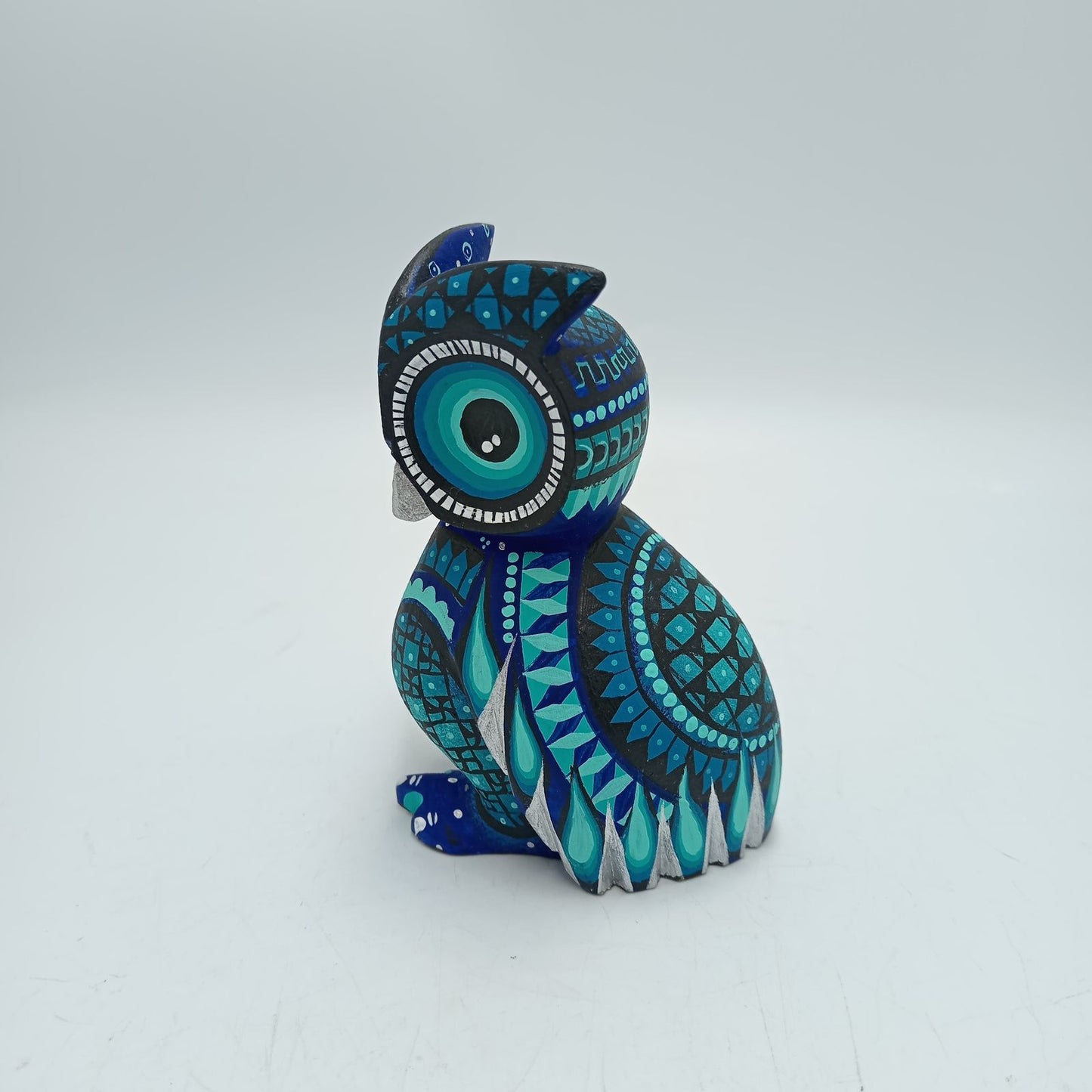 Mexican Oaxacan Wood Carving Owl By Ivan Fuentes PP8191