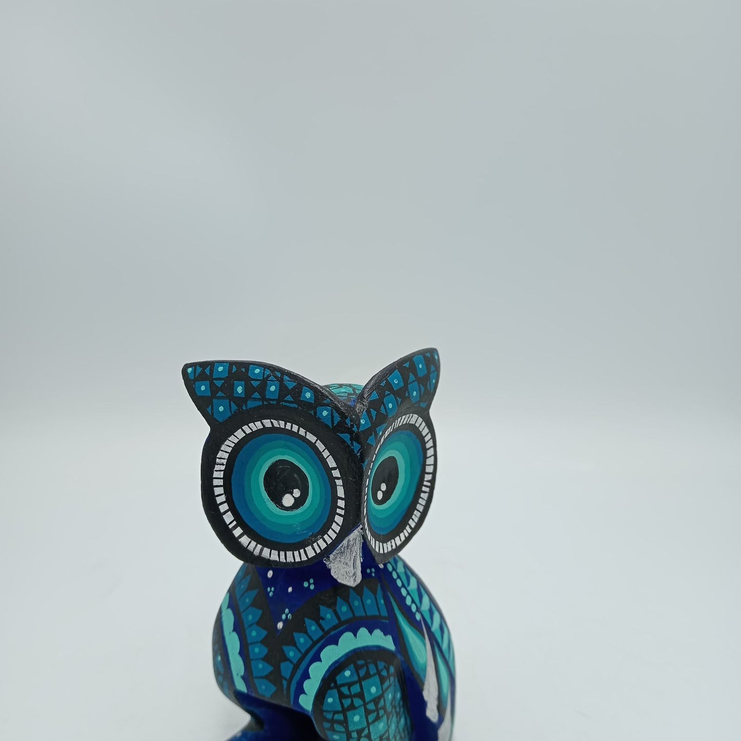 Mexican Oaxacan Wood Carving Owl By Ivan Fuentes PP8191