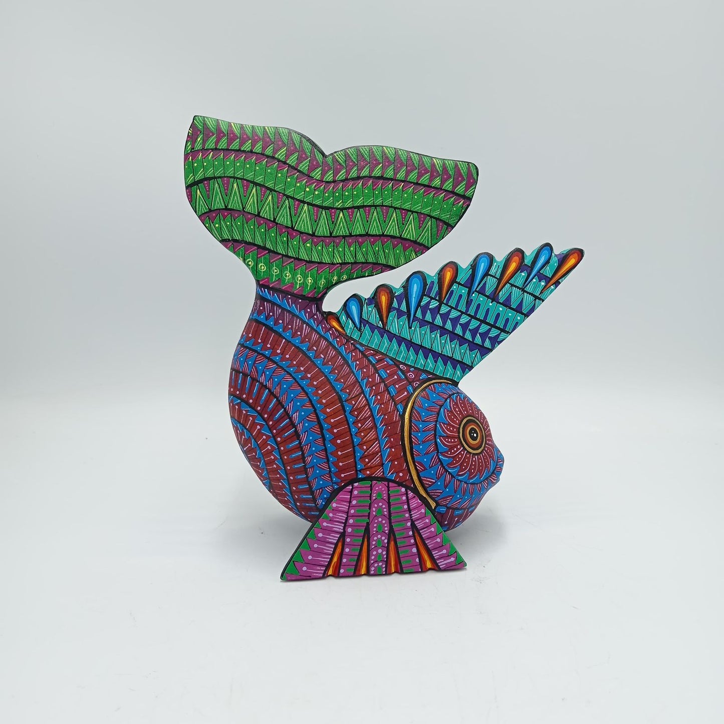 Mexican Oaxacan Wood Carving Fish By Ivan Fuentes PP8194