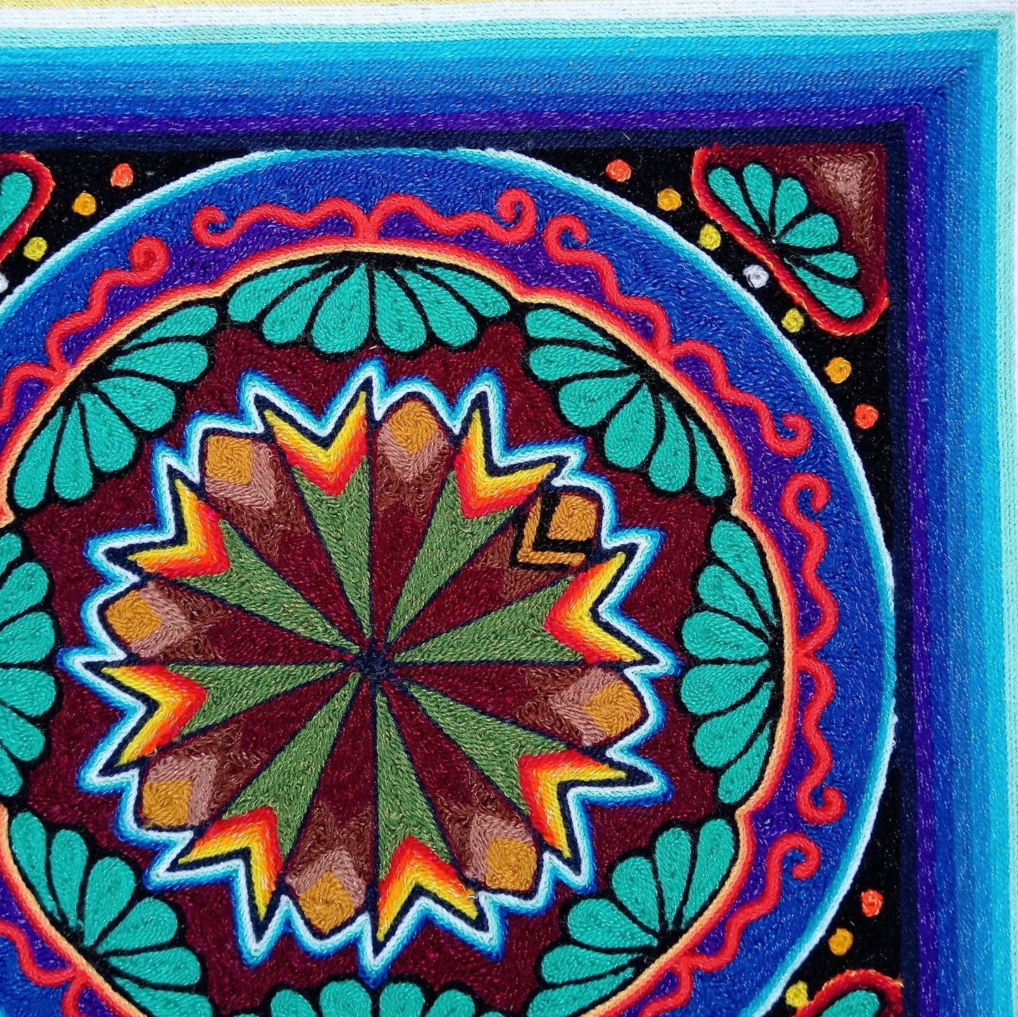 Huichol Mexican Folk Art Yarn Painting by Neikame PP8197
