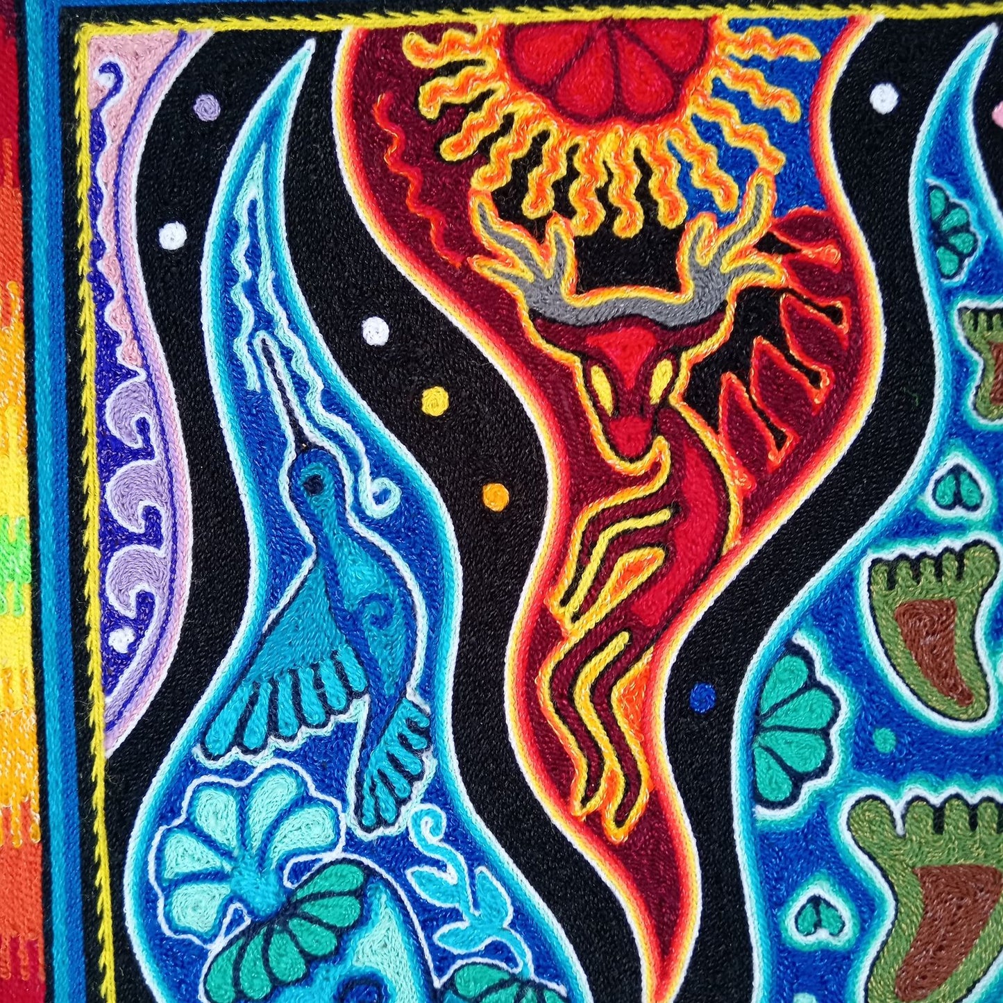 Huichol Mexican Folk Art Yarn Painting by Neikame PP8198