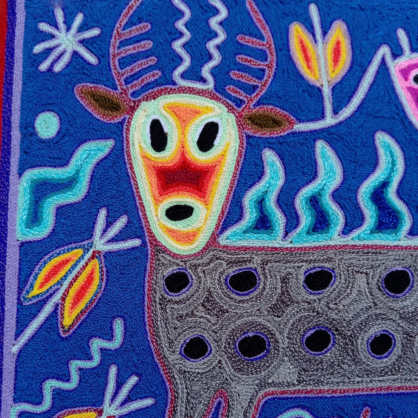 Huichol Yarn Painting Mexican Folk Art by Hilaria Chavez Carrillo PP8212