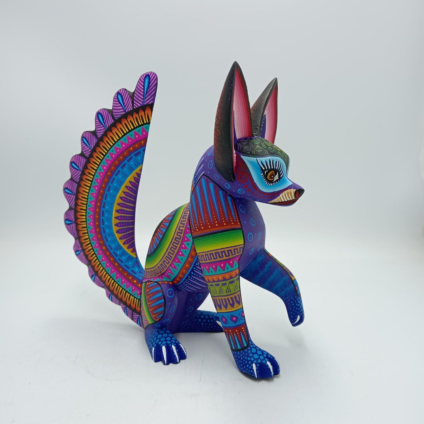 Mexican Oaxacan Wood Carving Fox By Julia Fuentes PP8214