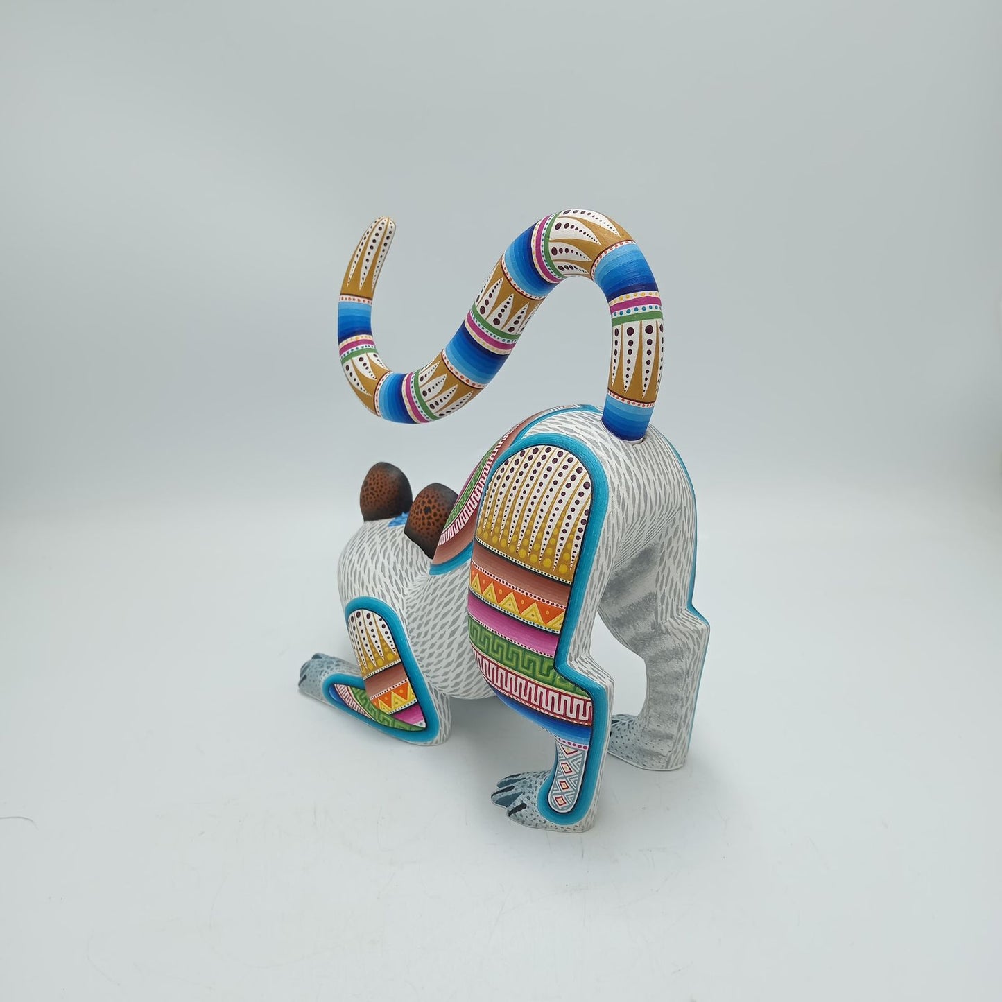 Mexican Oaxacan Wood Carving Cat By Julia Fuentes PP8217