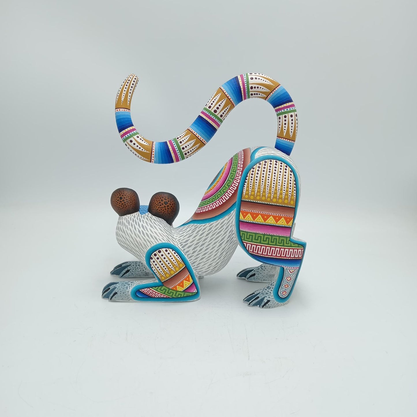 Mexican Oaxacan Wood Carving Cat By Julia Fuentes PP8217