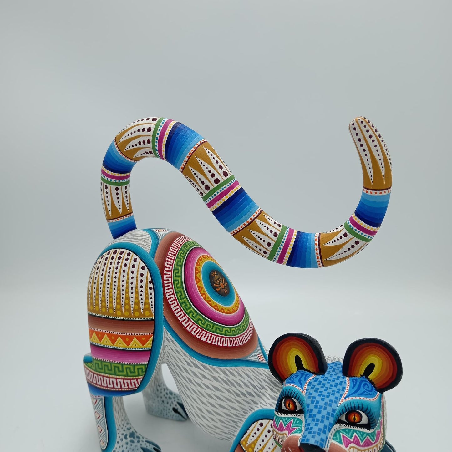 Mexican Oaxacan Wood Carving Cat By Julia Fuentes PP8217