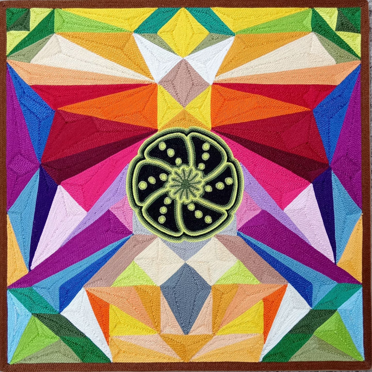Huichol Yarn Painting Mexican Folk Art By Alfredo Meraz Reyna PP8228
