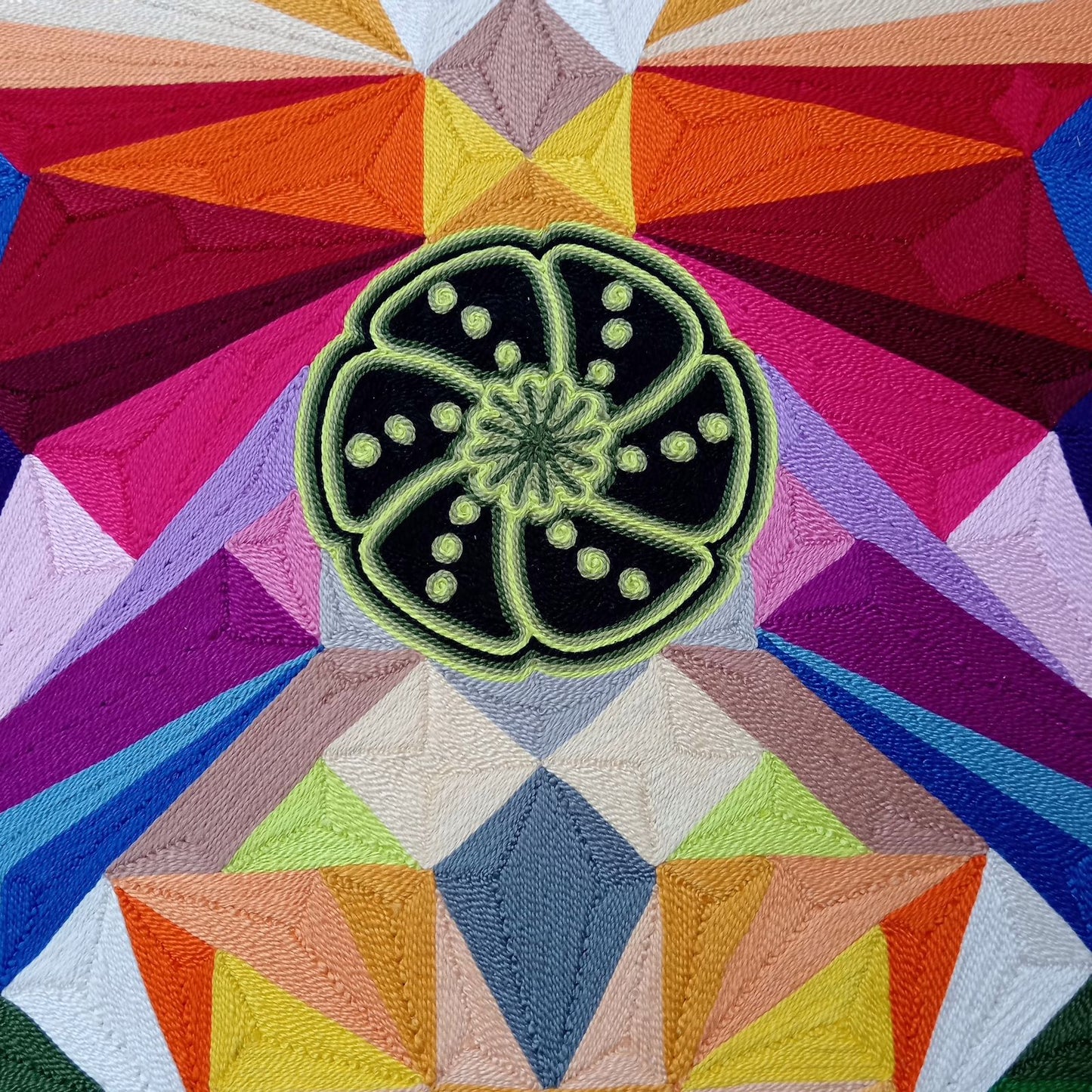 Huichol Yarn Painting Mexican Folk Art By Alfredo Meraz Reyna PP8228