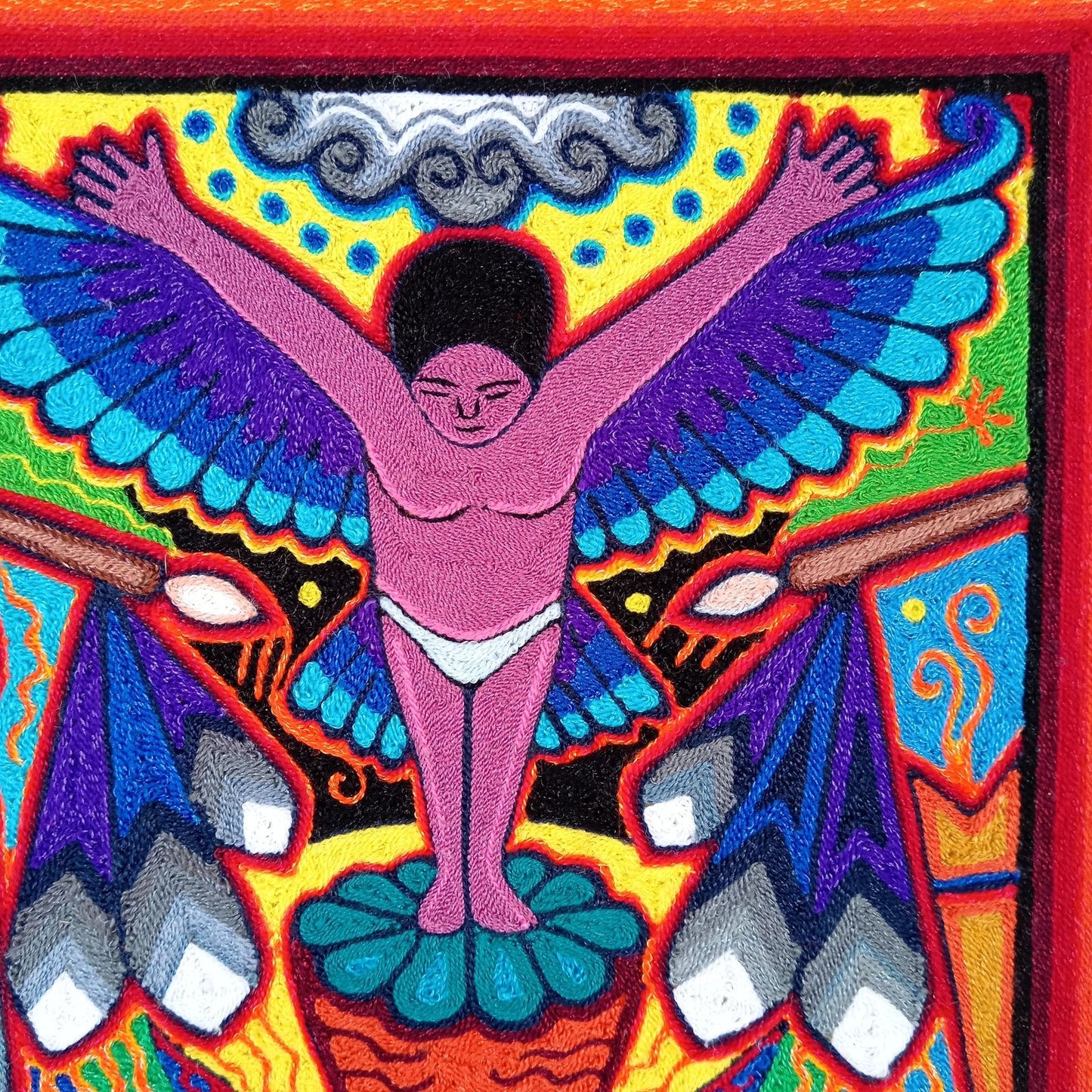 Huichol Mexican Folk Art Yarn Painting by Neikame PP8200