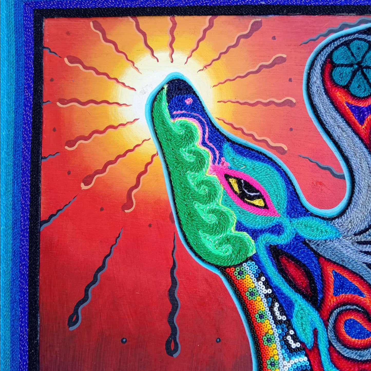 Huichol Mexican Folk Art Yarn Painting by Neikame PP8275