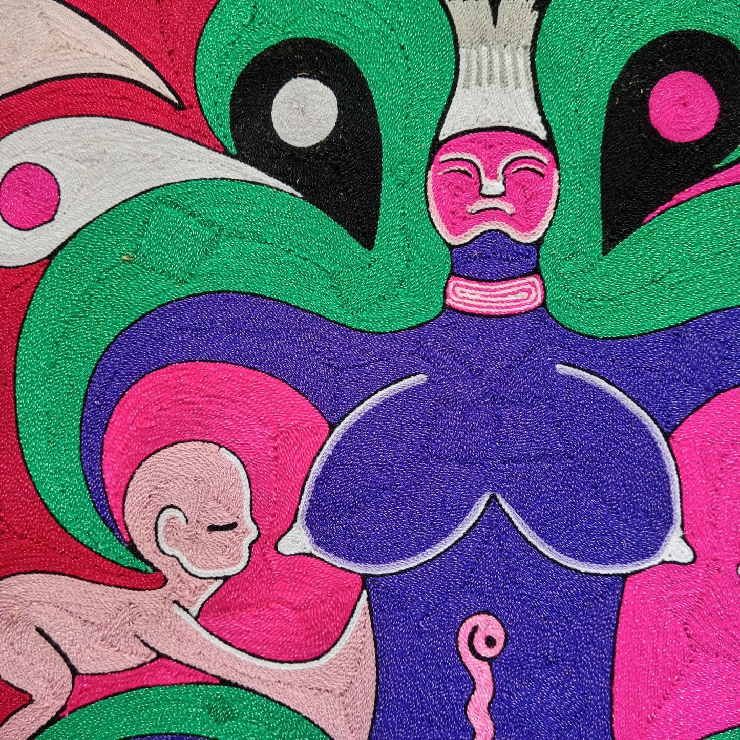 Huichol Mexican Folk Art Yarn Painting by Neikame PP8278