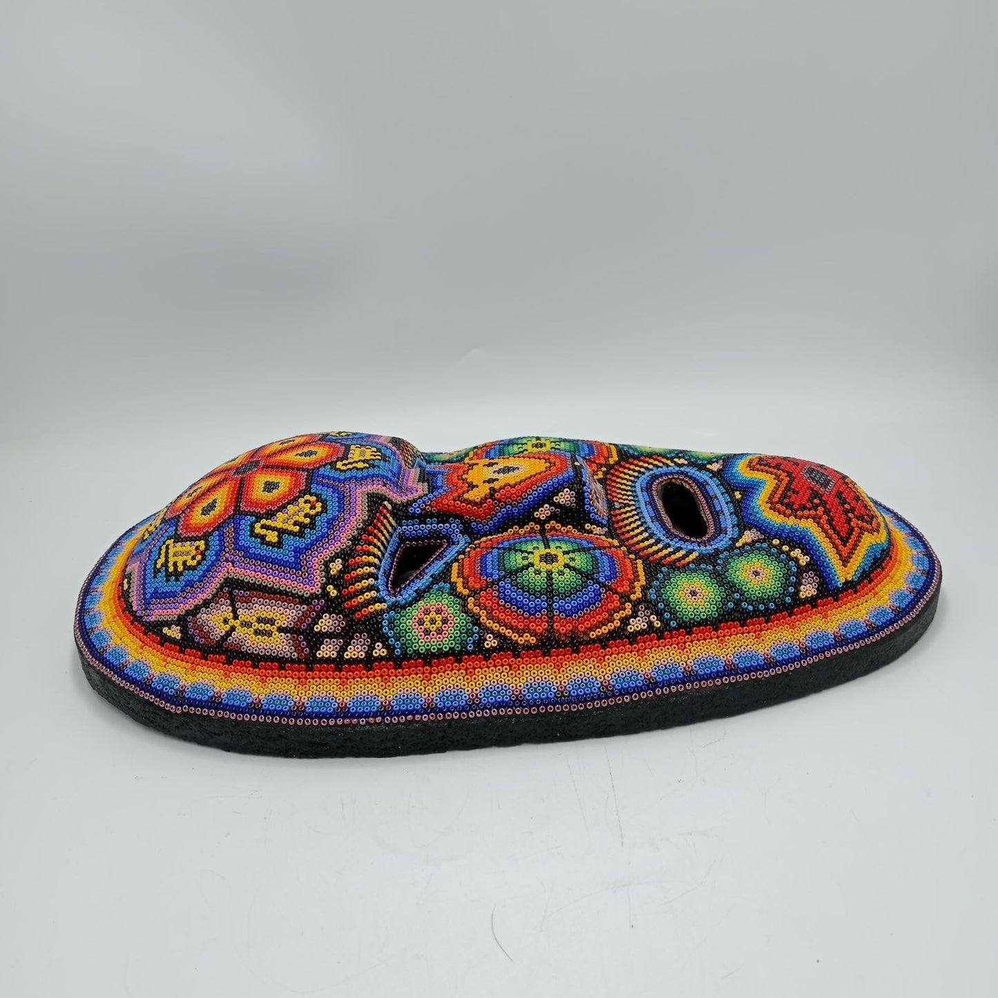 Mexican Huichol Hand Beaded Mask By Octaviano Villa Lopez PP8279