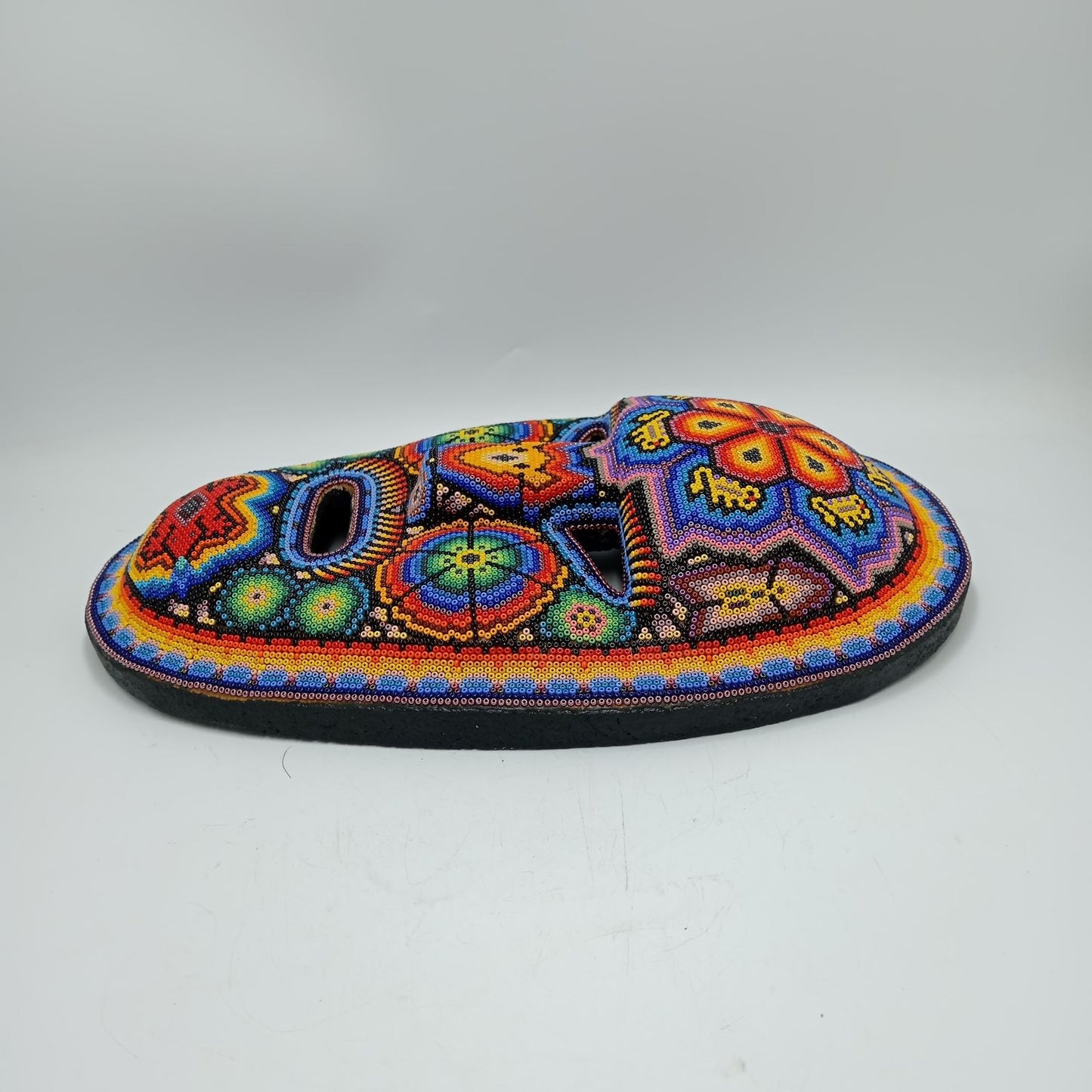 Mexican Huichol Hand Beaded Mask By Octaviano Villa Lopez PP8279