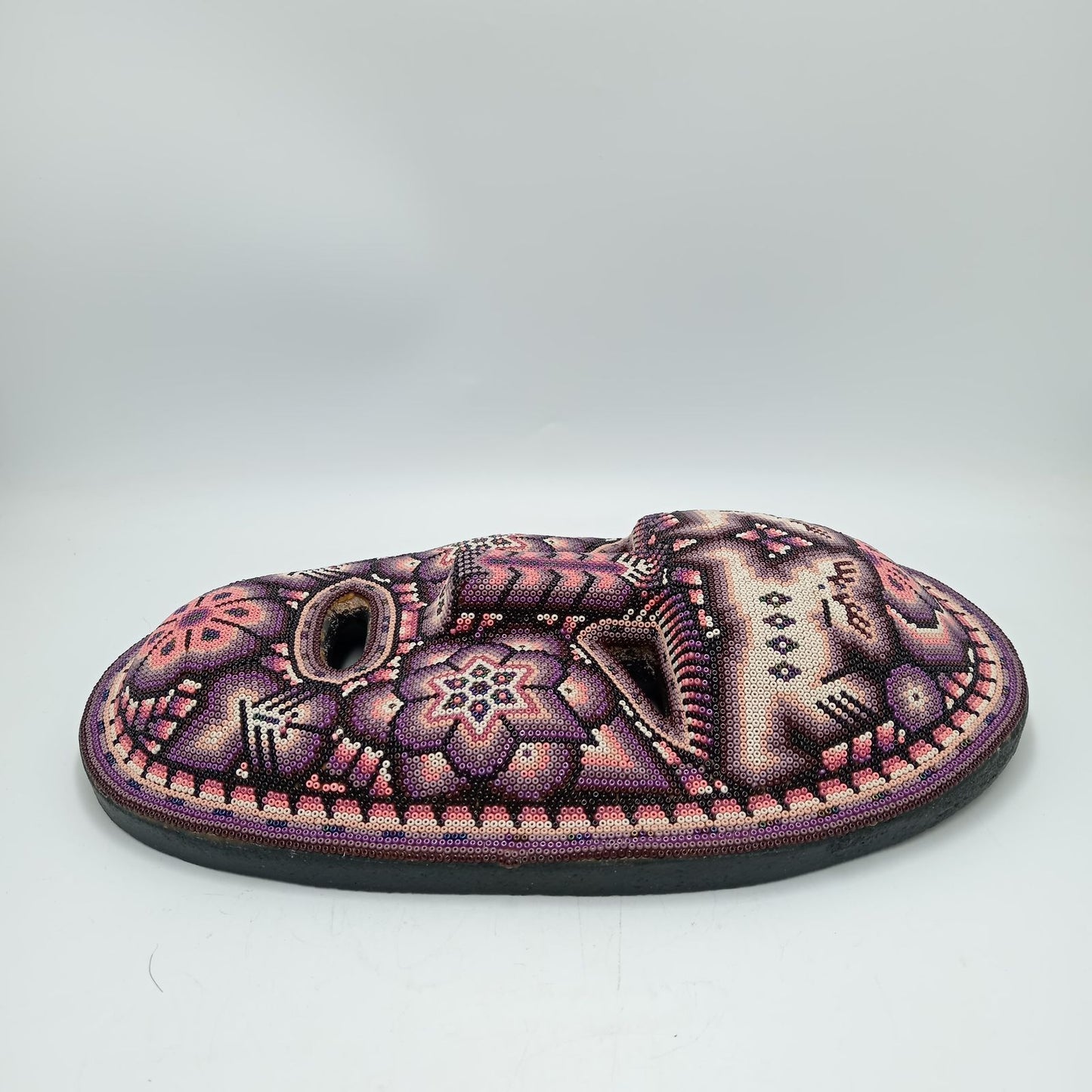 Mexican Huichol Hand Beaded Mask By Octaviano Villa Lopez PP8280