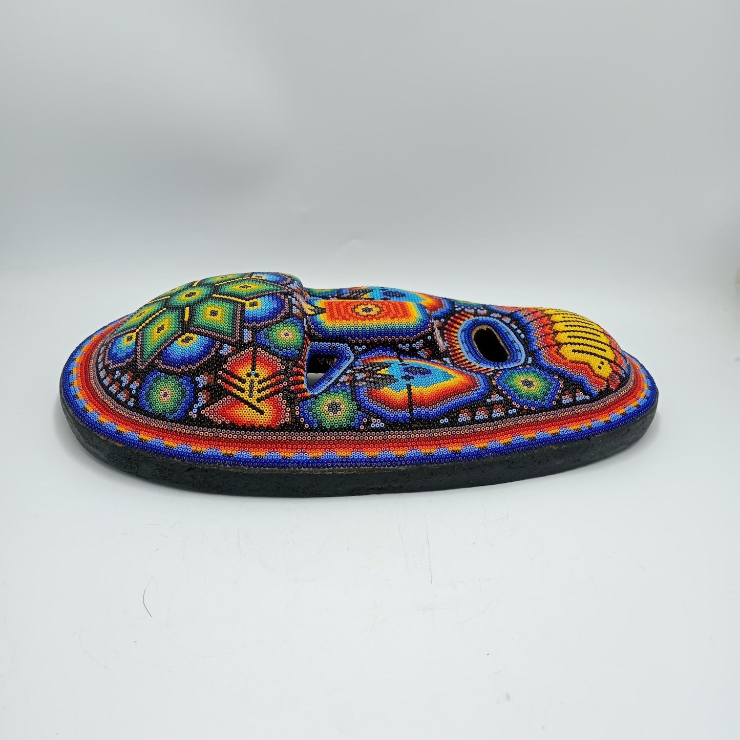 Mexican Huichol Hand Beaded Mask By Octaviano Villa Lopez PP8281