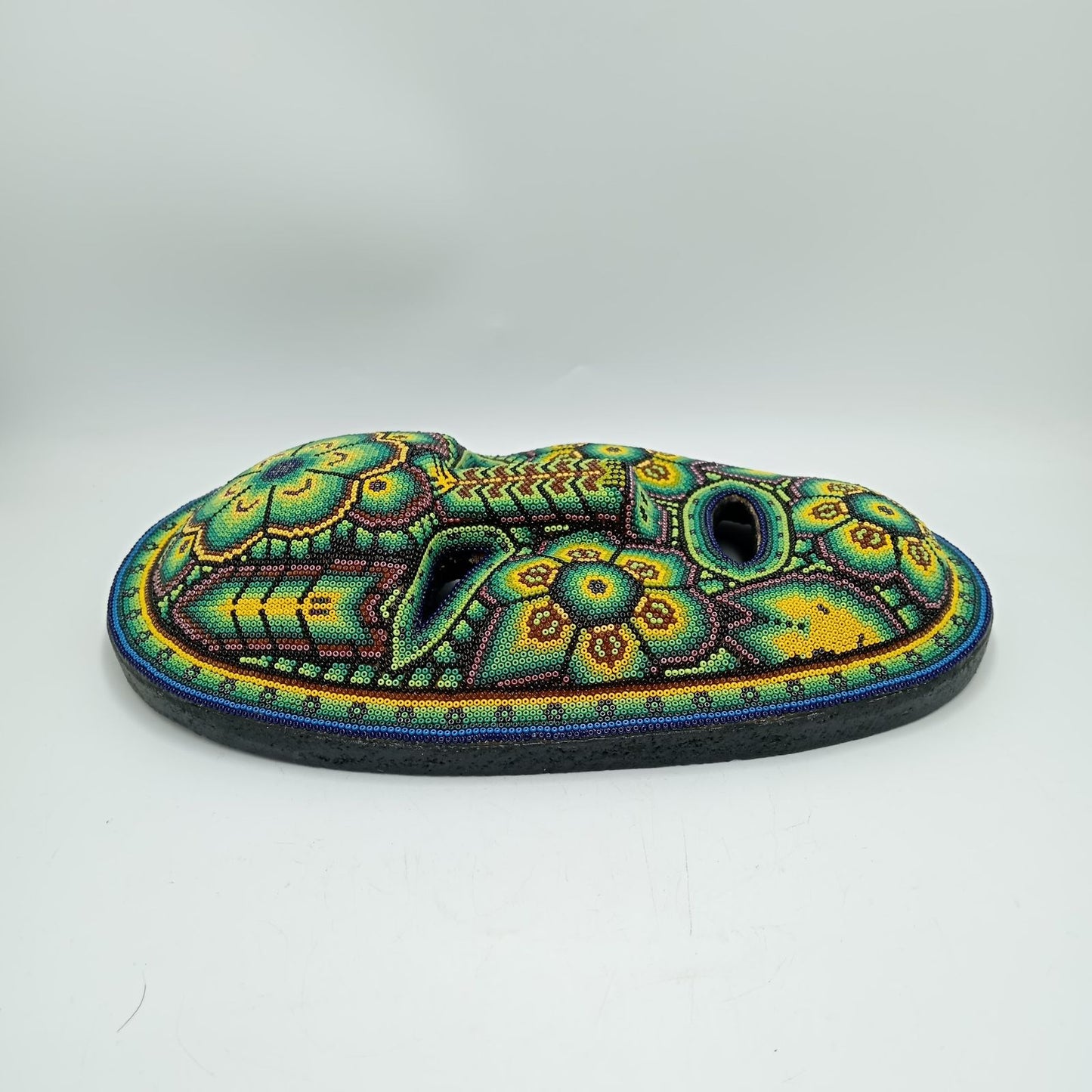 Mexican Huichol Hand Beaded Mask By Octaviano Villa Lopez PP8282