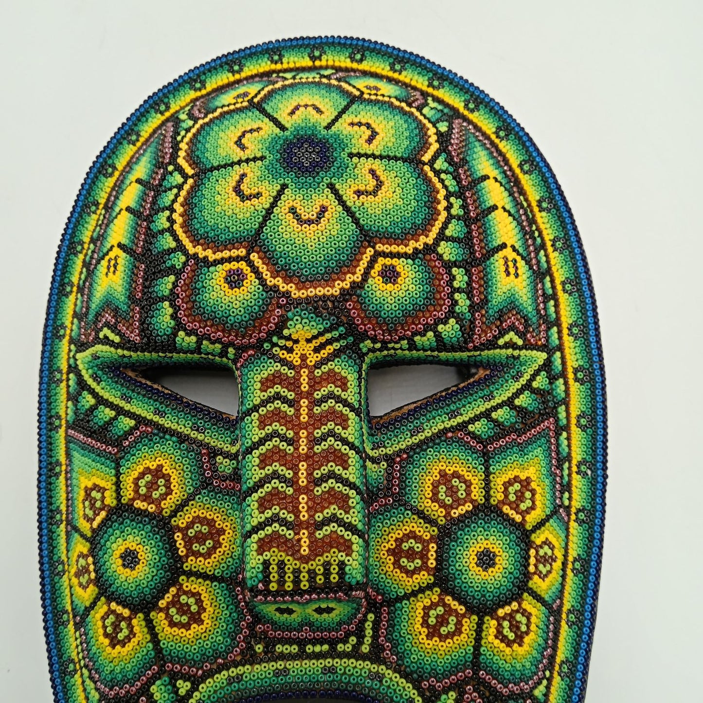 Mexican Huichol Hand Beaded Mask By Octaviano Villa Lopez PP8282