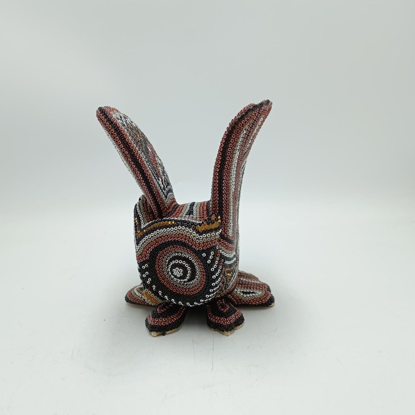 Huichol Hand Beaded Mexican Folk Art, Owl By Santos Bautista PP8291