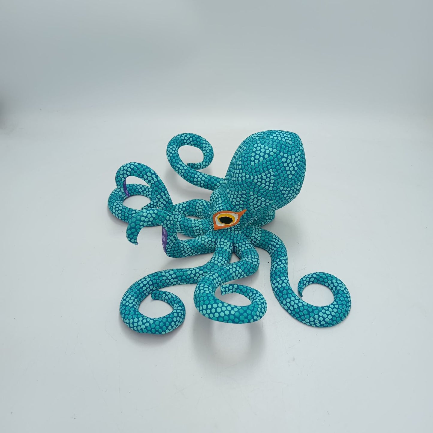 Wood Carving Hand Made Octopus By Armando Jimenez PP8303