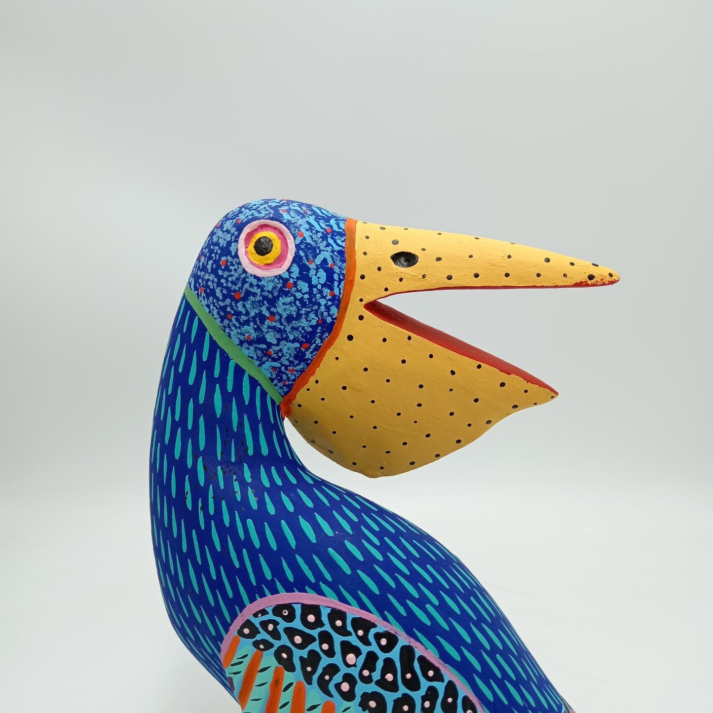 Wood Carving Hand Made Pelican By Armando Jimenez PP8310