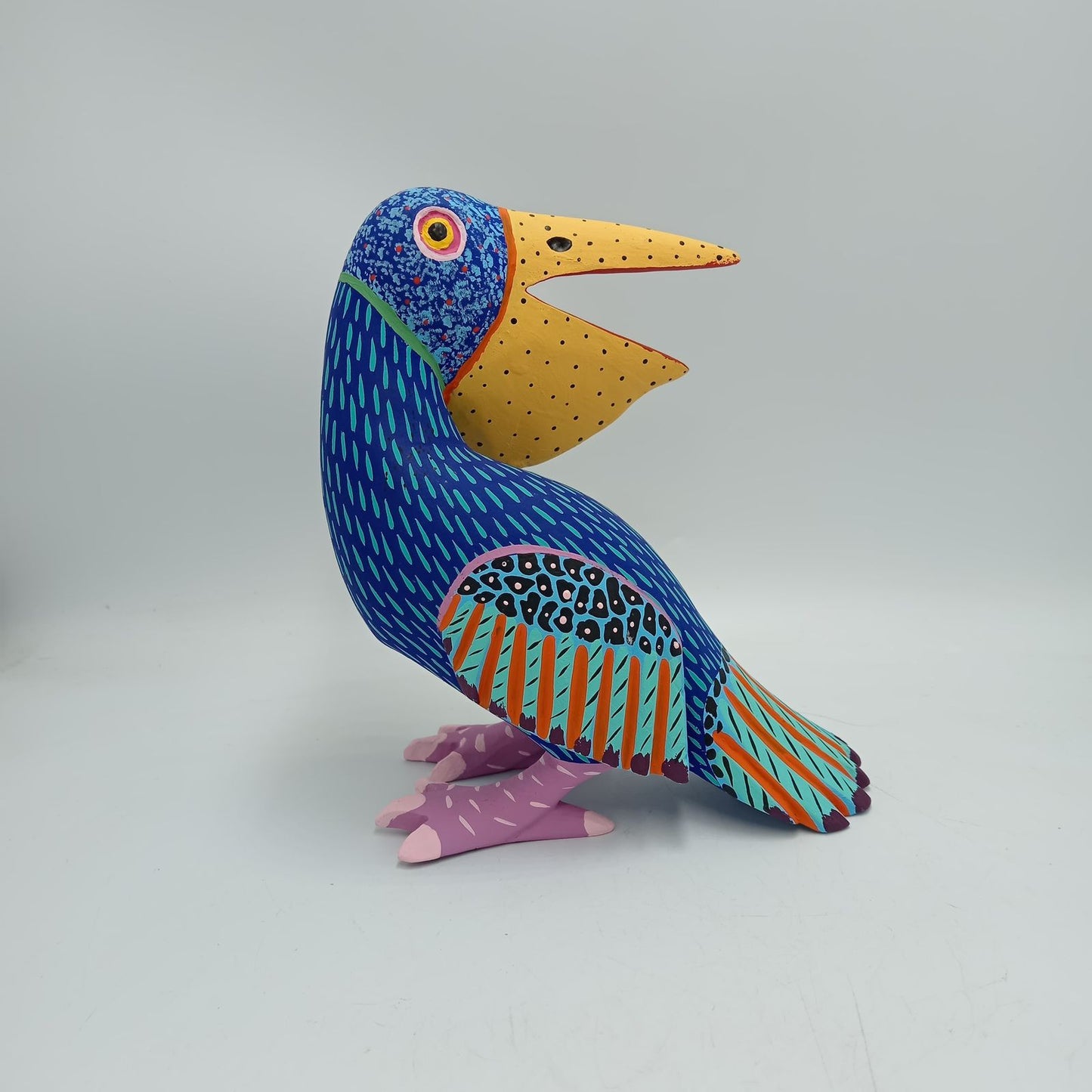 Wood Carving Hand Made Pelican By Armando Jimenez PP8310