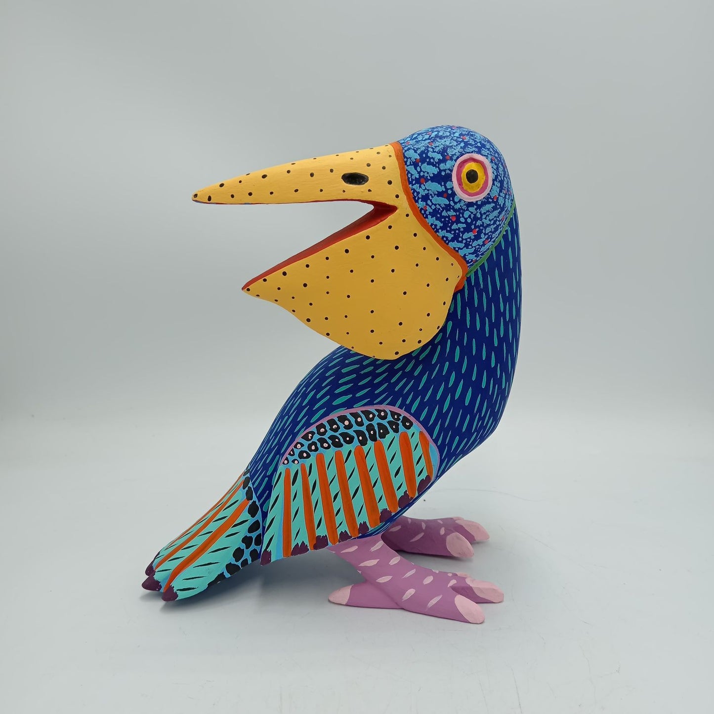 Wood Carving Hand Made Pelican By Armando Jimenez PP8310
