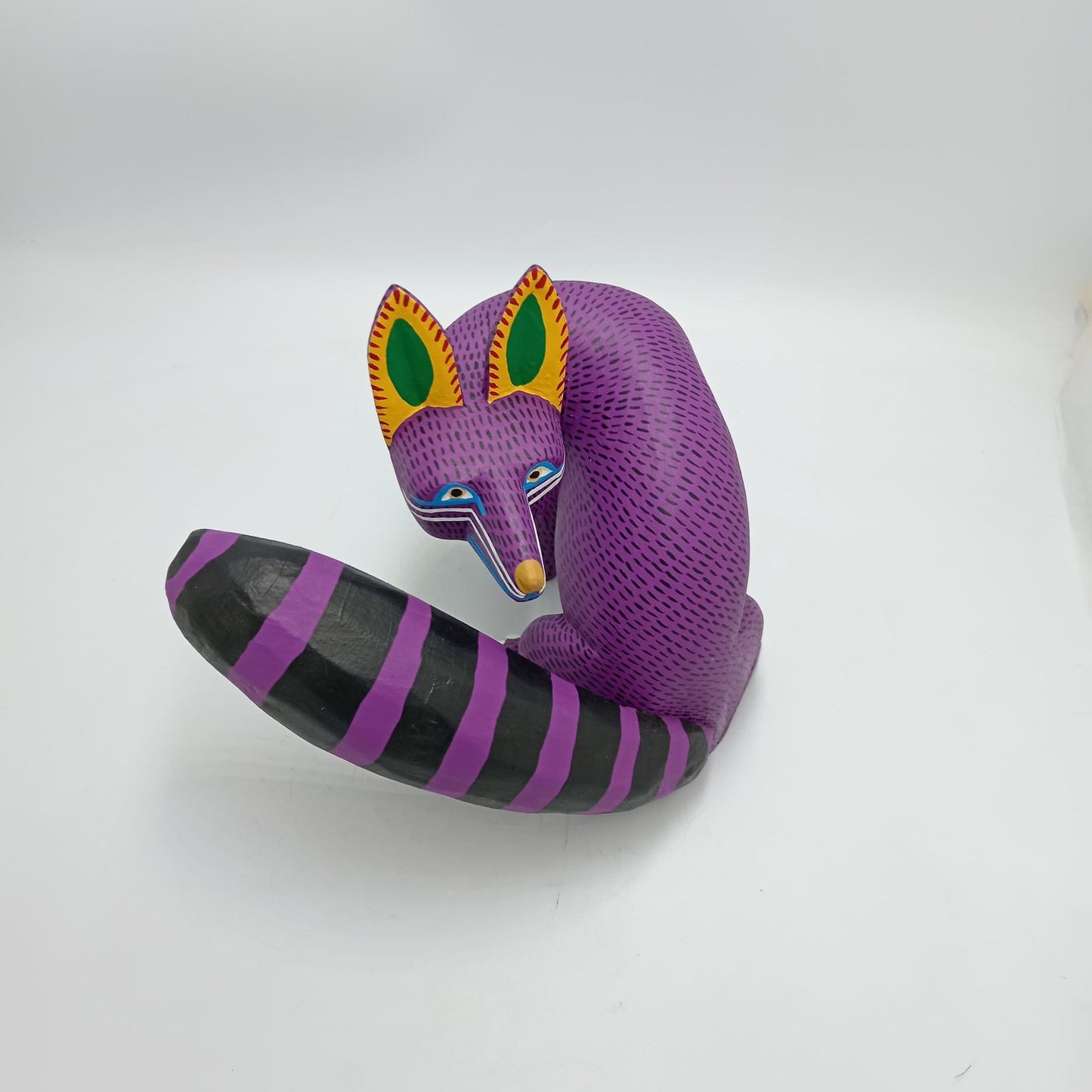 Wood Carving Hand Made Fox By Armando Jimenez PP8311