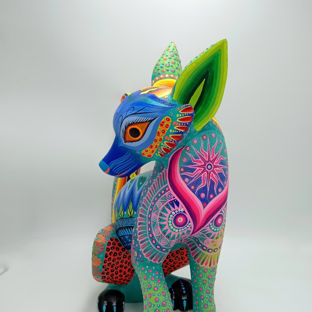 Mexican Folk Art Oaxacan Wood Carving Alebrije Hand Made, Lynx By Luis Sosa PP8317