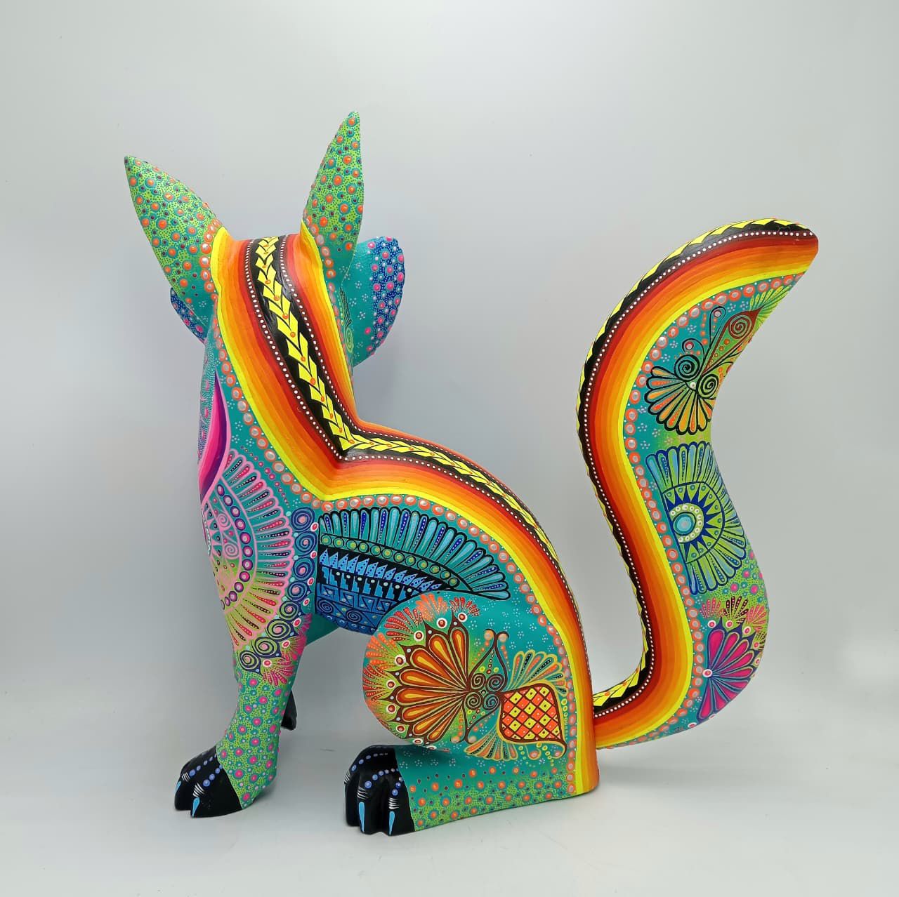 Mexican Folk Art Oaxacan Wood Carving Alebrije Hand Made, Lynx By Luis Sosa PP8317