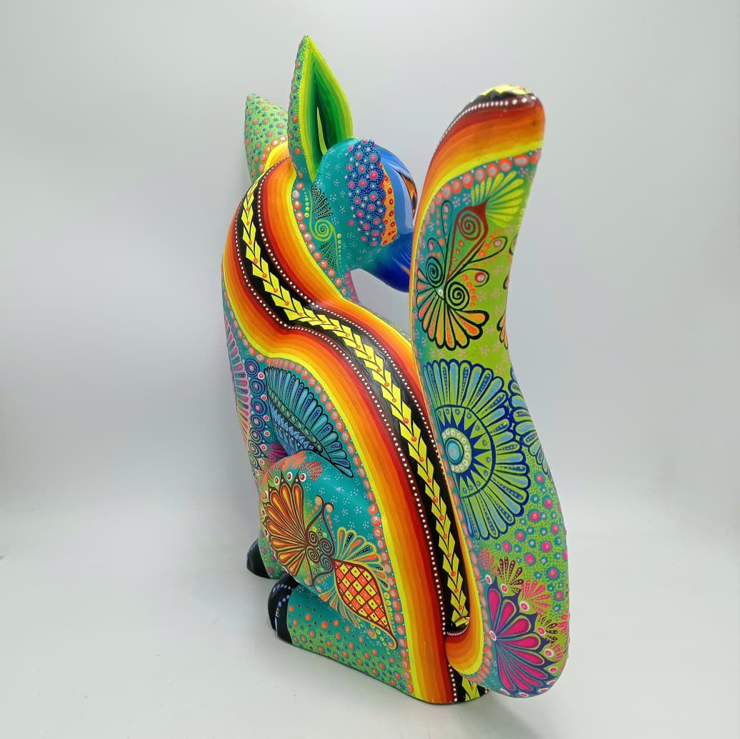 Mexican Folk Art Oaxacan Wood Carving Alebrije Hand Made, Lynx By Luis Sosa PP8317