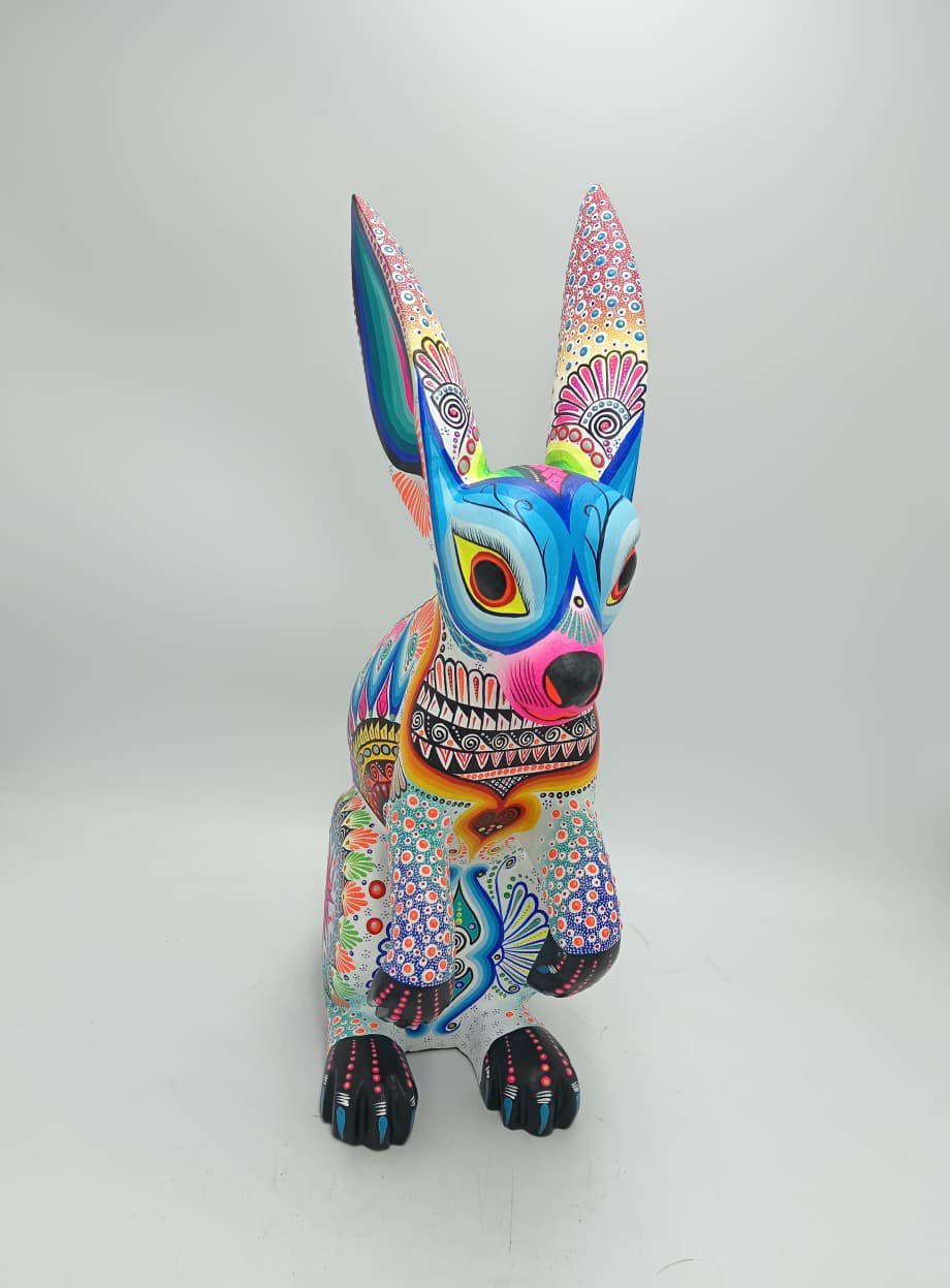 Mexican Folk Art Oaxacan Wood Carving Alebrije Hand Made, Rabbit By Luis Sosa PP8322