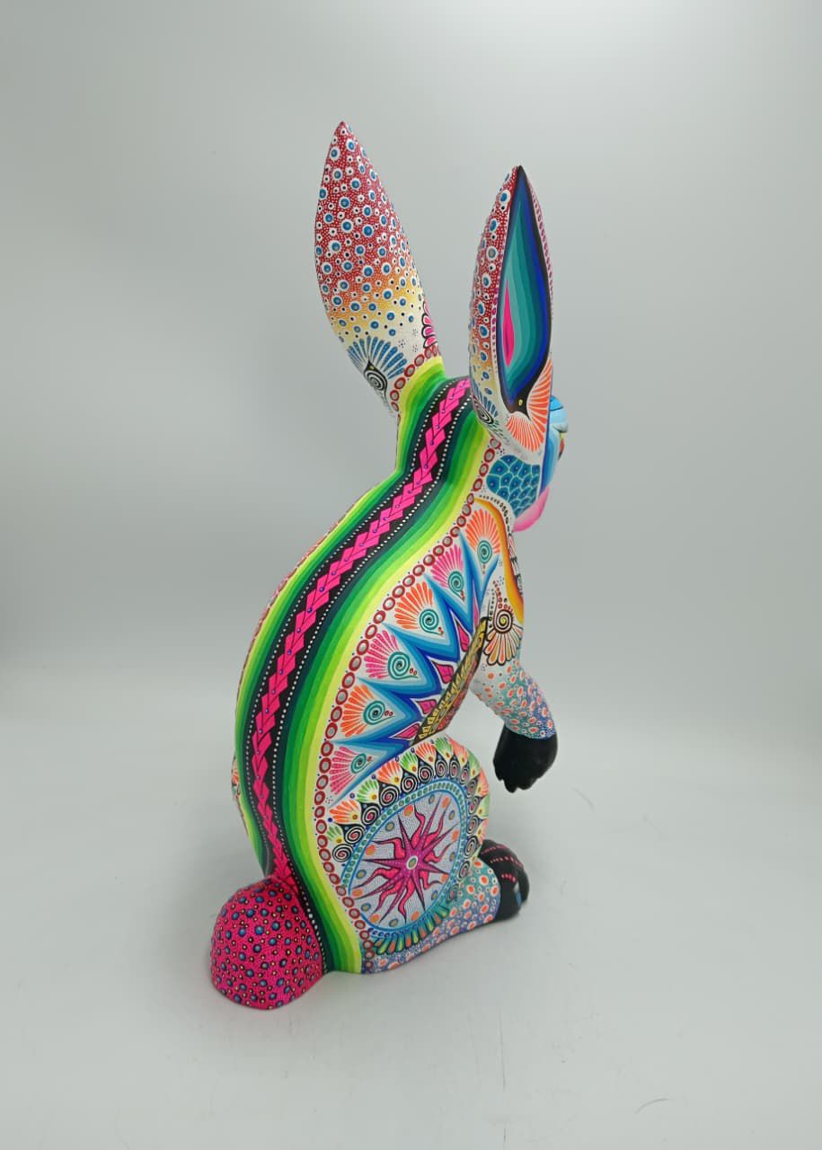Mexican Folk Art Oaxacan Wood Carving Alebrije Hand Made, Rabbit By Luis Sosa PP8322