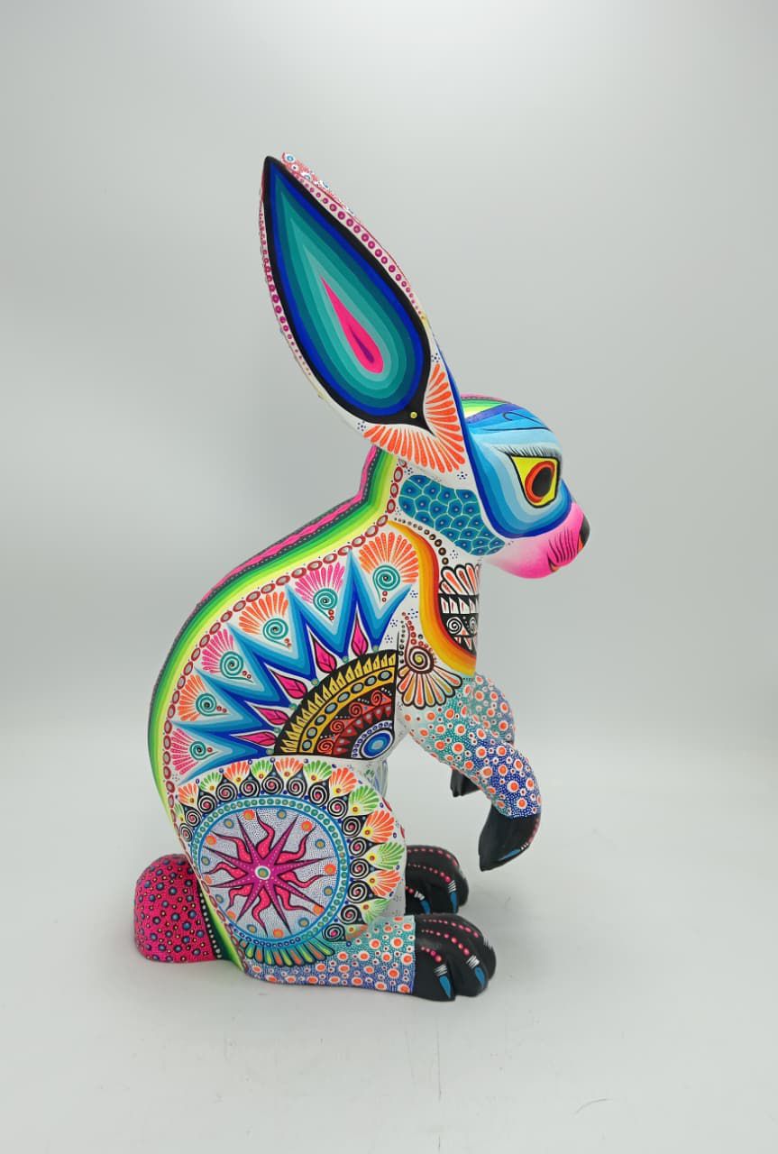 Mexican Folk Art Oaxacan Wood Carving Alebrije Hand Made, Rabbit By Luis Sosa PP8322