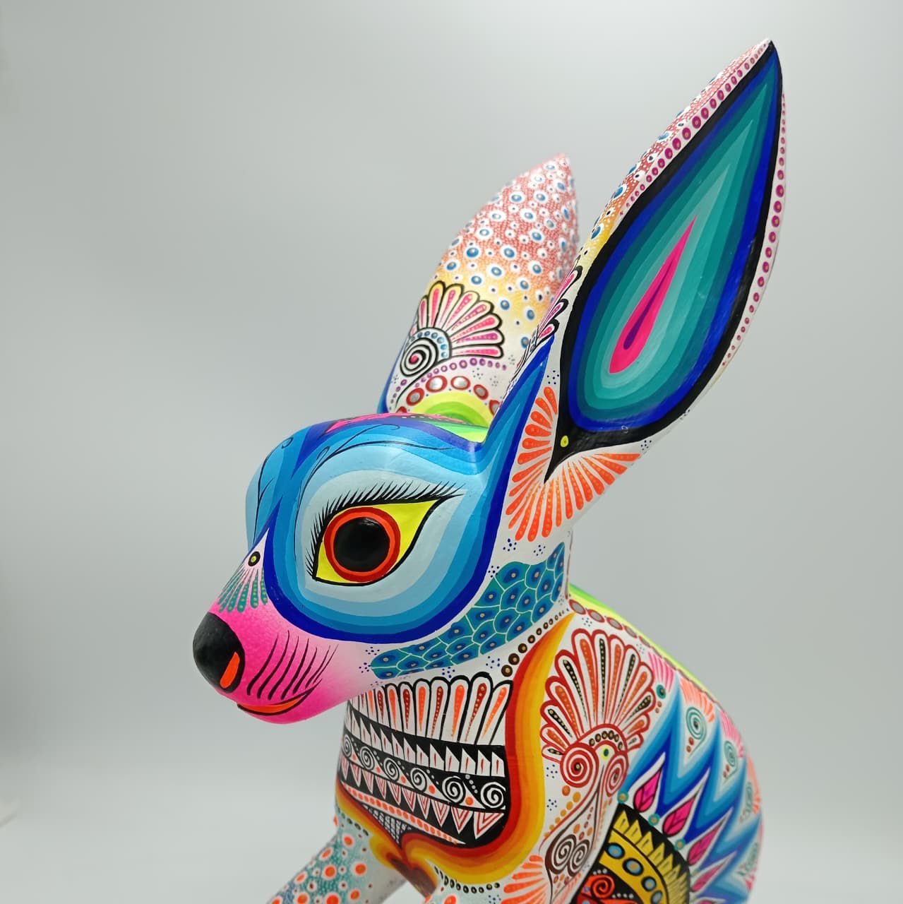 Mexican Folk Art Oaxacan Wood Carving Alebrije Hand Made, Rabbit By Luis Sosa PP8322