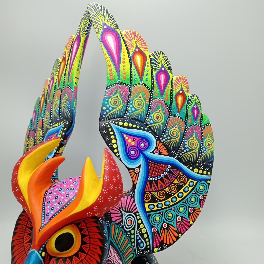 Mexican Folk Art Oaxacan Wood Carving Alebrije Hand Made, Owl By Luis Sosa PP8323